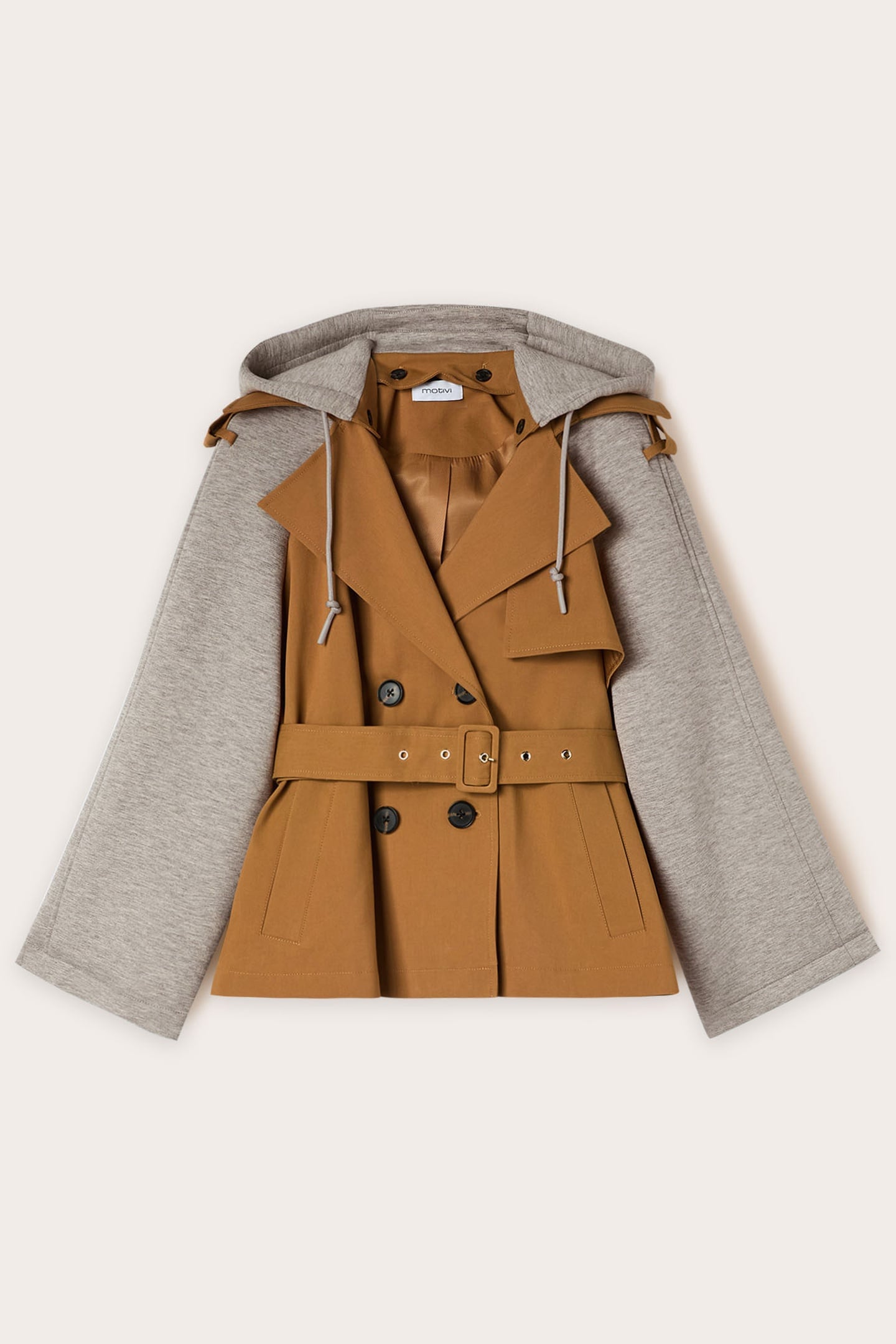 TRENCH COAT WITH SCUBA INSERTS BEIGE 4