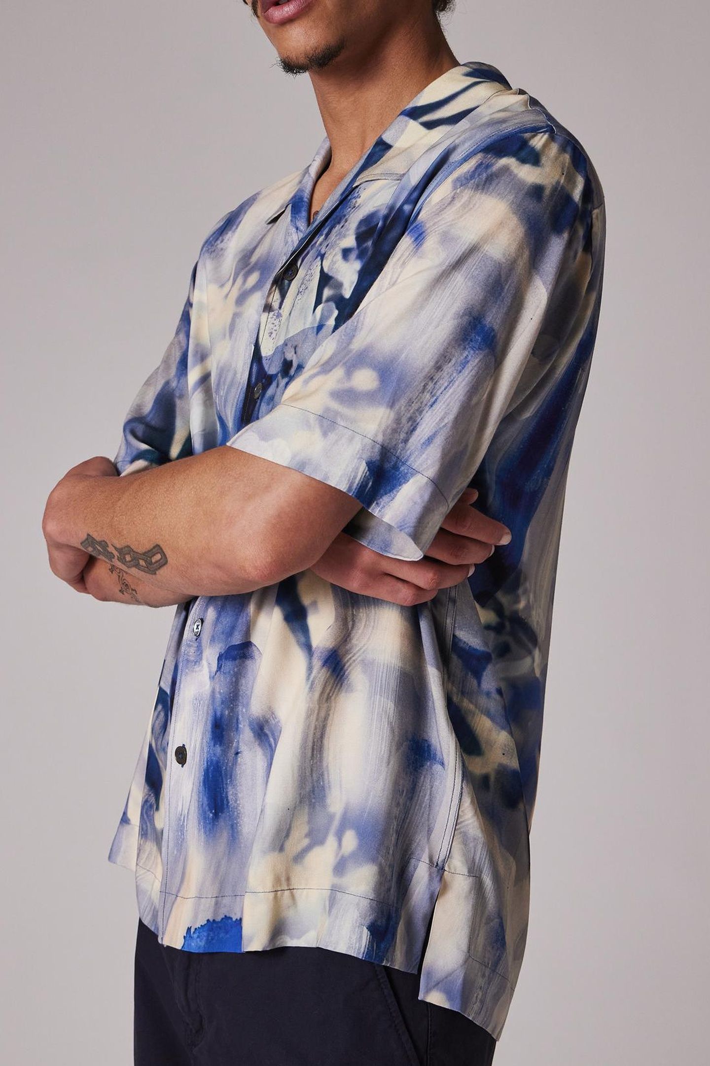MENS S/S OVERSIZED SHIRT BLUE 5