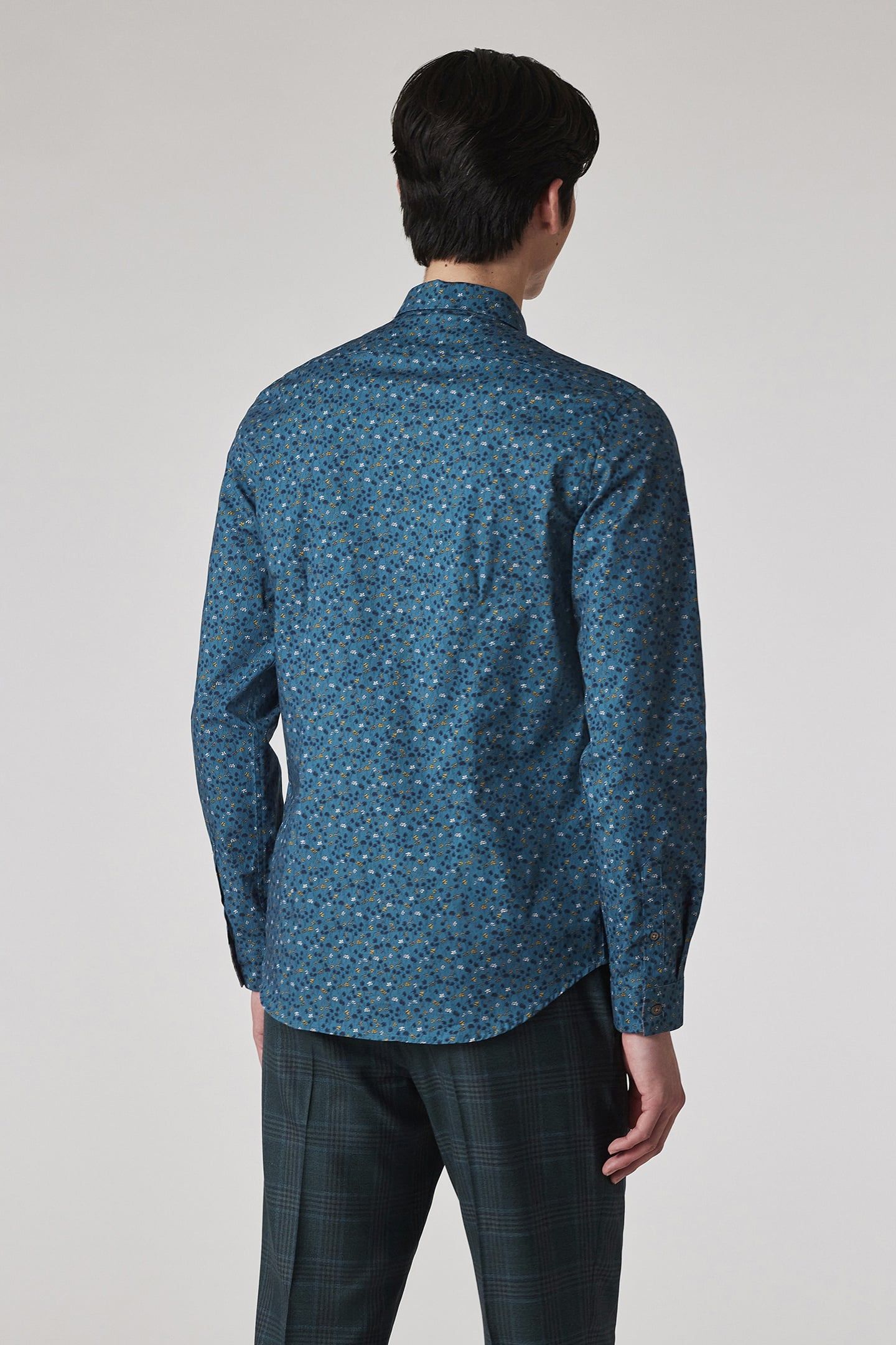 MENS LS SLIM FIT SHIRT COBALT BLUE 3