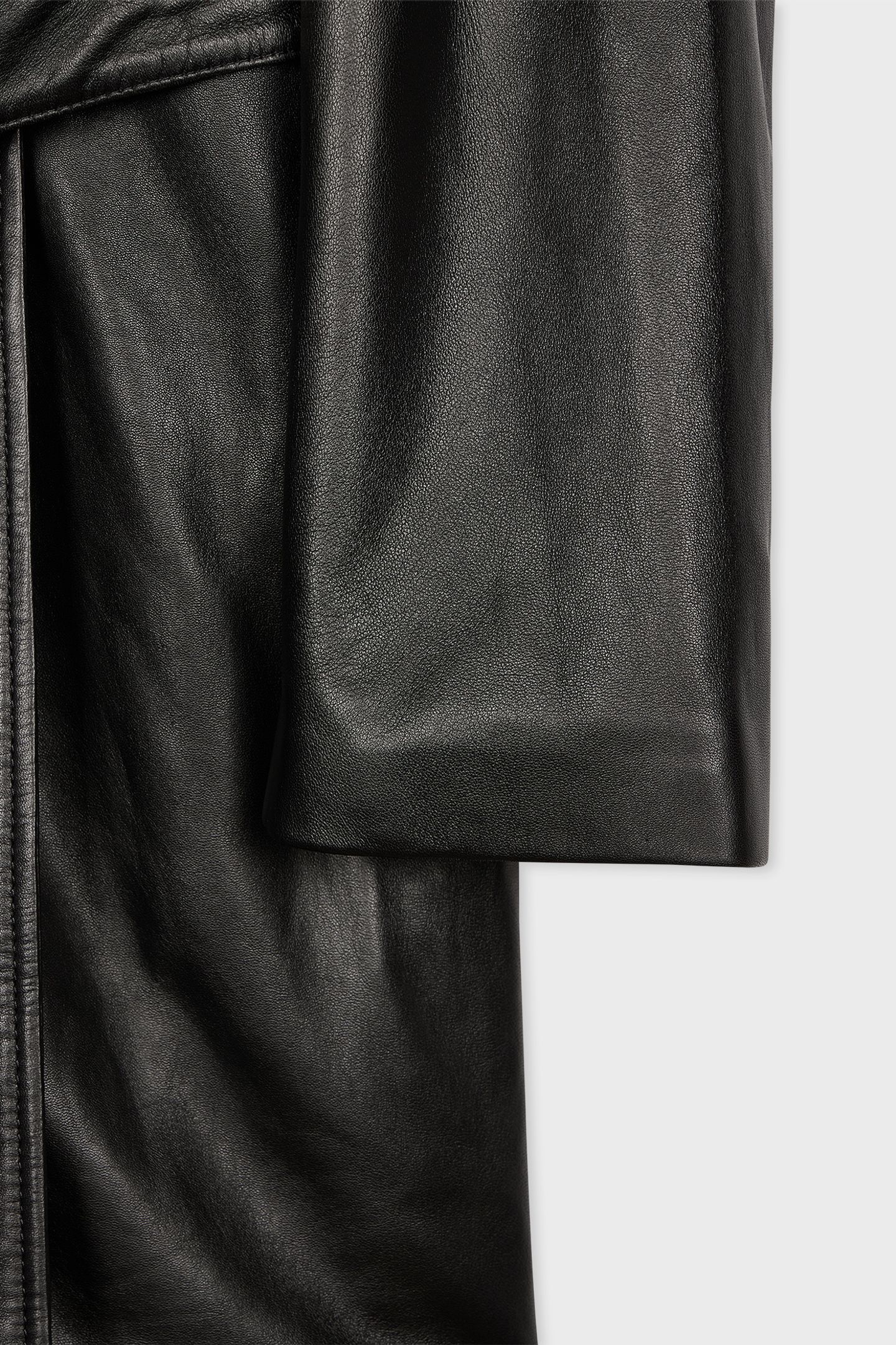 WOMENS COAT LEATHER BLACK 6