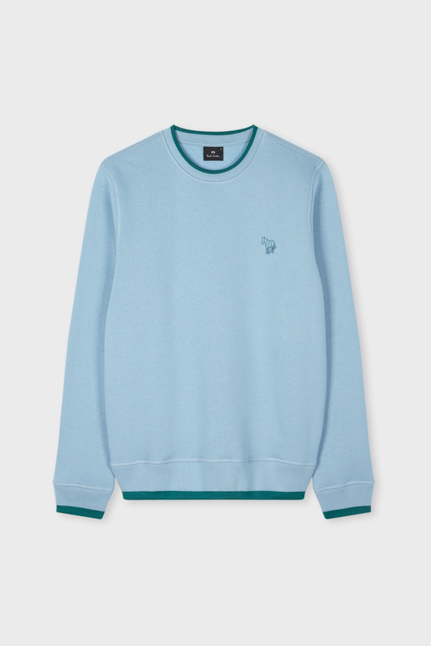 MENS REG FIT SWEATSHIRT ZEBRA MONO LIGHT BLUE 6