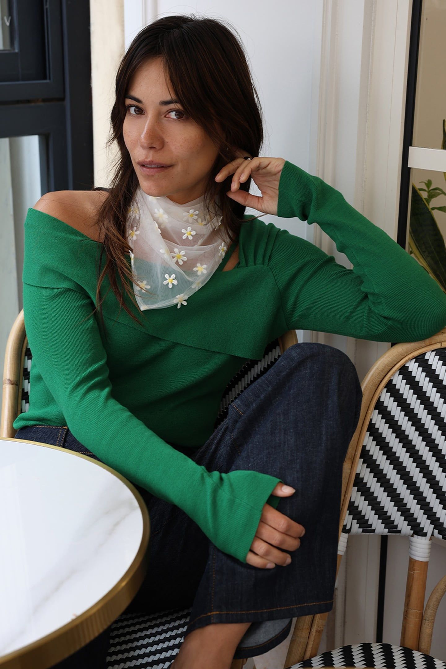WAVE ASYMMETRIC KNITTED SWEATER RADIANT GREEN 6