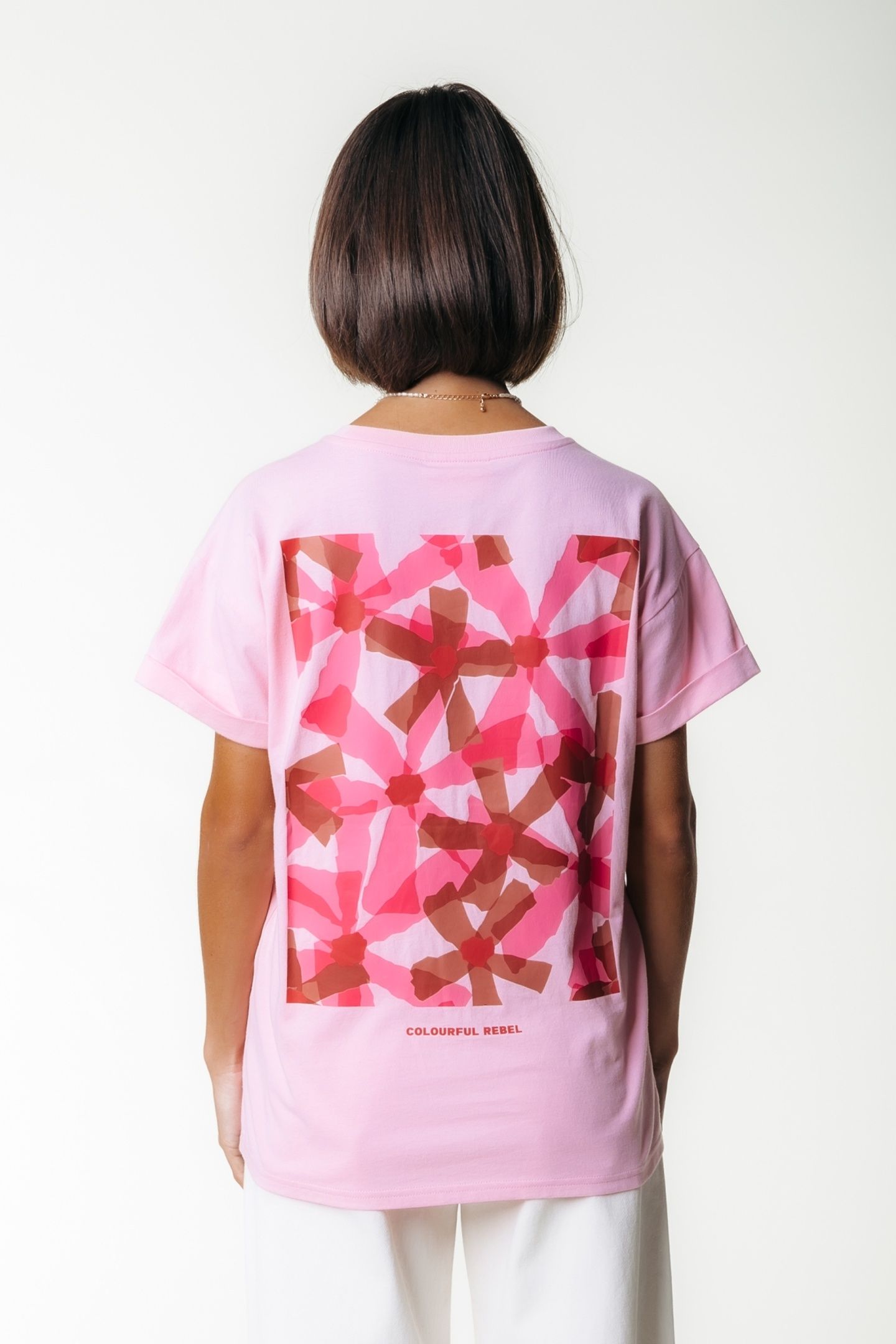 FLOWER SQUARE BOXY TEE FRESH PINK 2