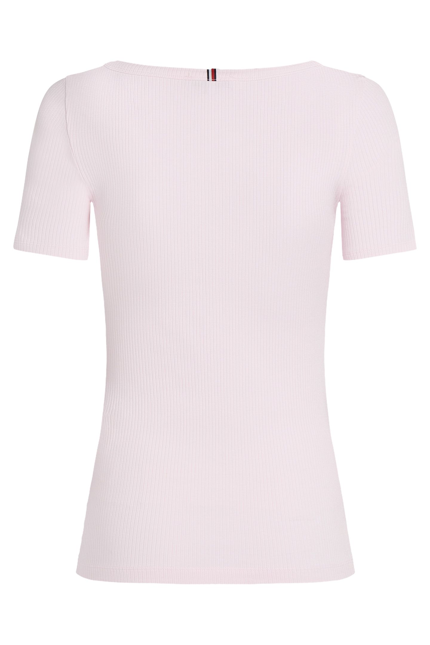 SLIM 5X2 RIB C-NECK SS LIGHT PINK 5
