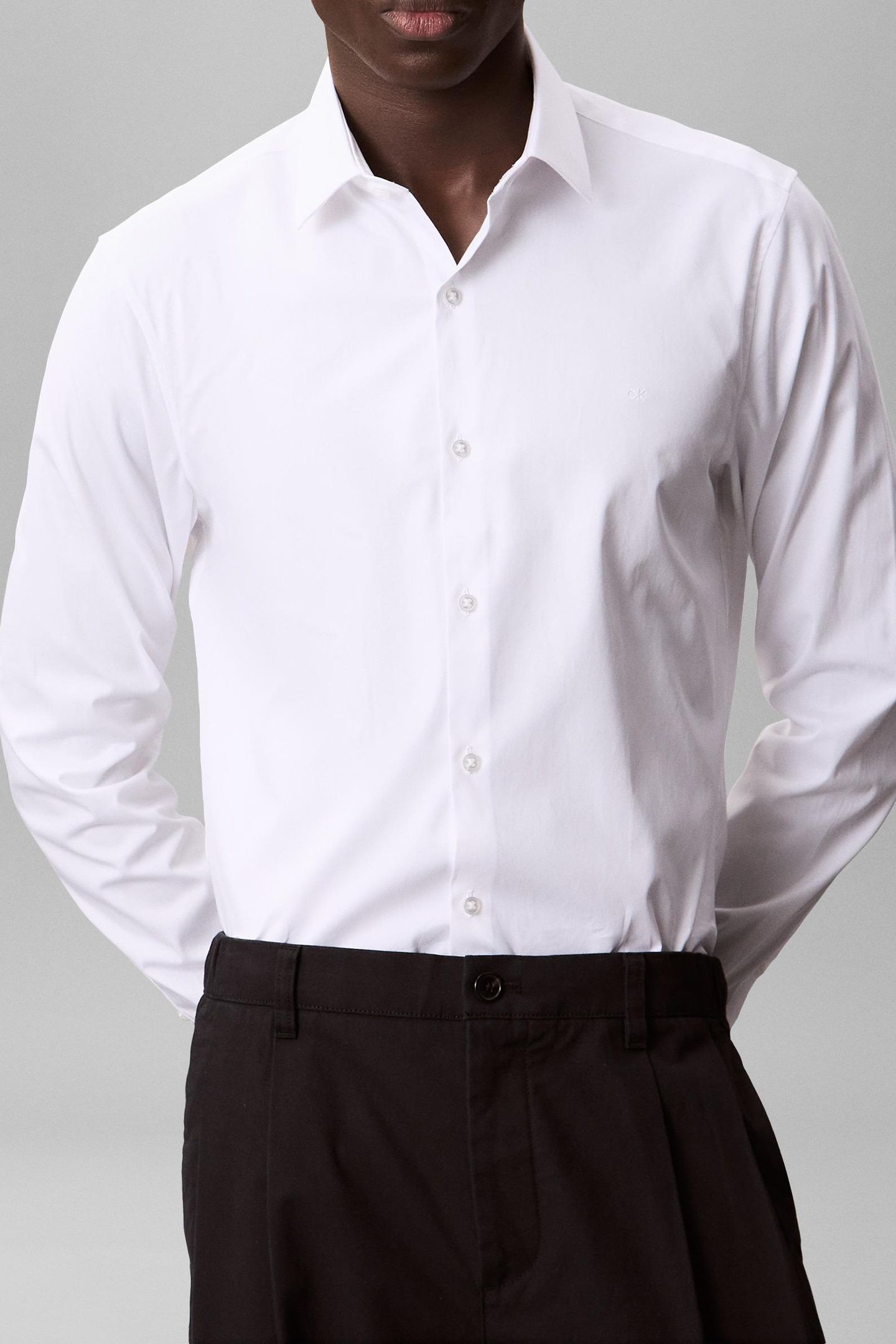 SLIM ESSENTIAL POPLIN SHIRT WHITE 1