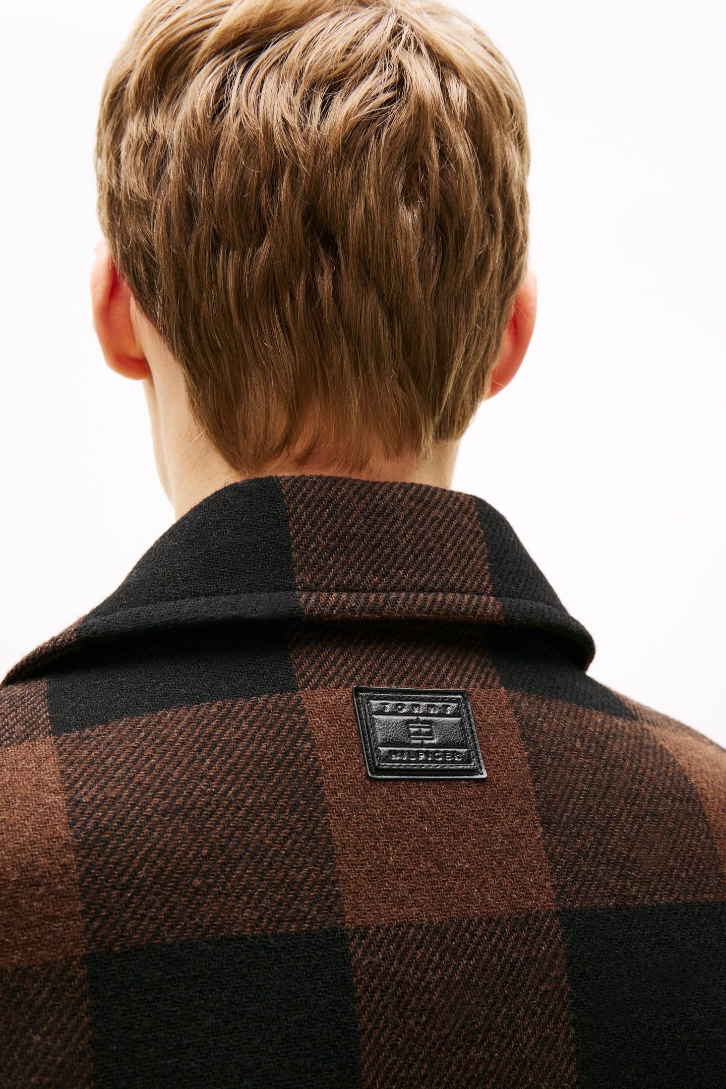 WOOL DBL FACE CHECK BLACK/PURE BROWN 5