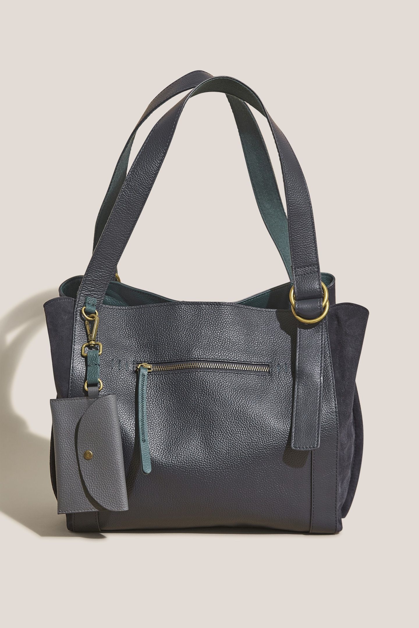 HANNAH LEATHER TOTE DARK NAVY 1
