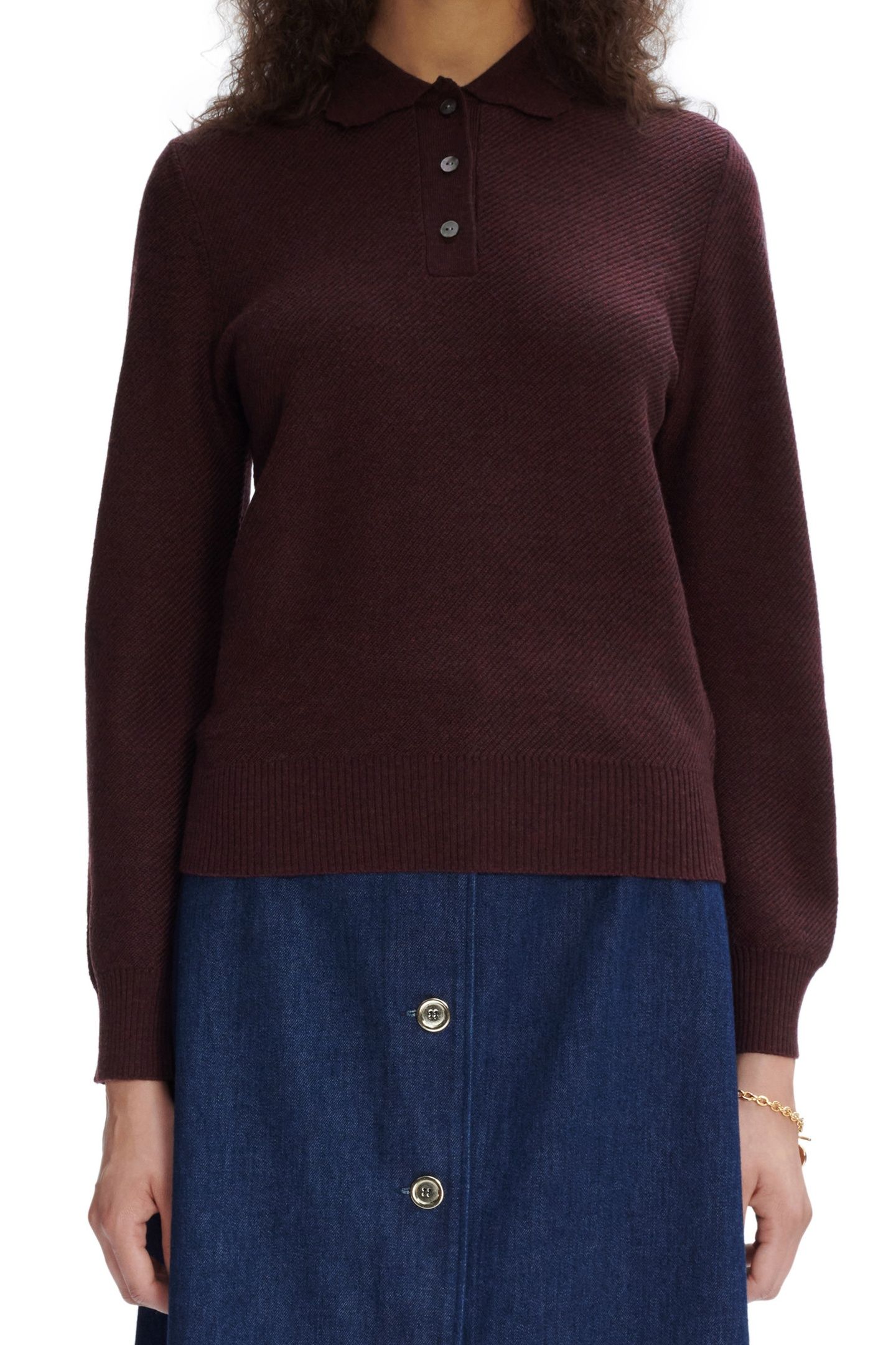 POLO OLIVIA HEATHERED BURGUNDY 1