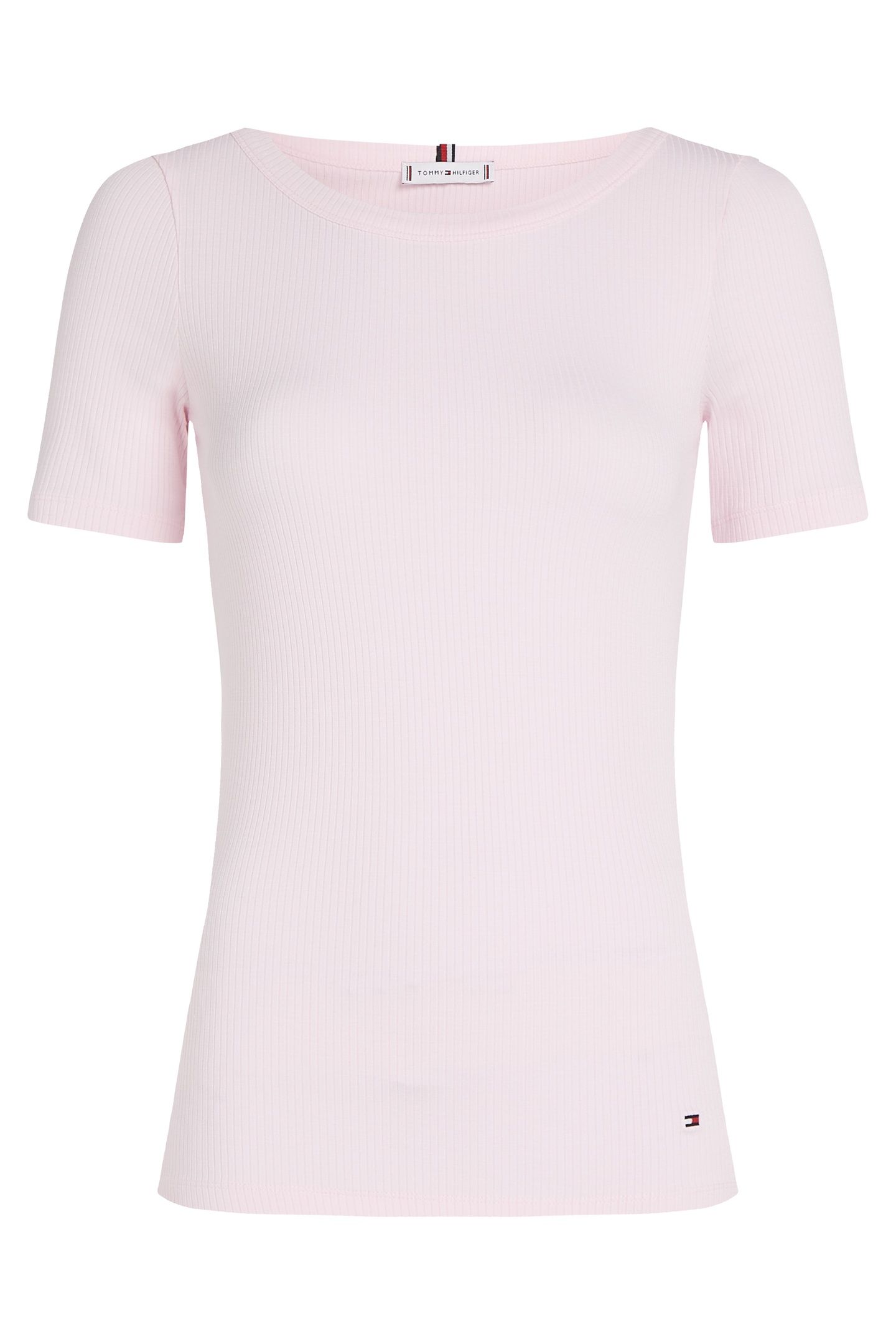 SLIM 5X2 RIB C-NECK SS LIGHT PINK 4