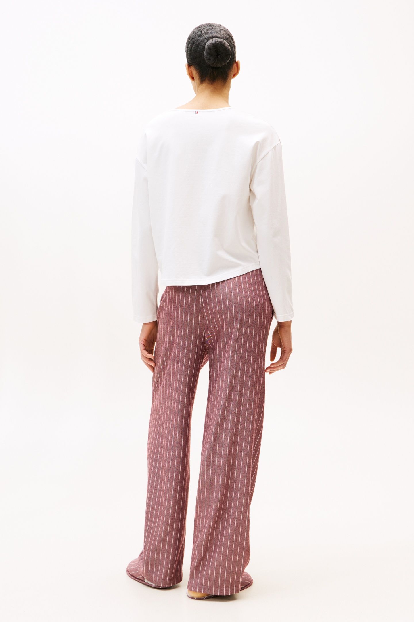 GIFT LOOSE TEE FLNL SET ECRU/THIN STRIPE ROUGE 2