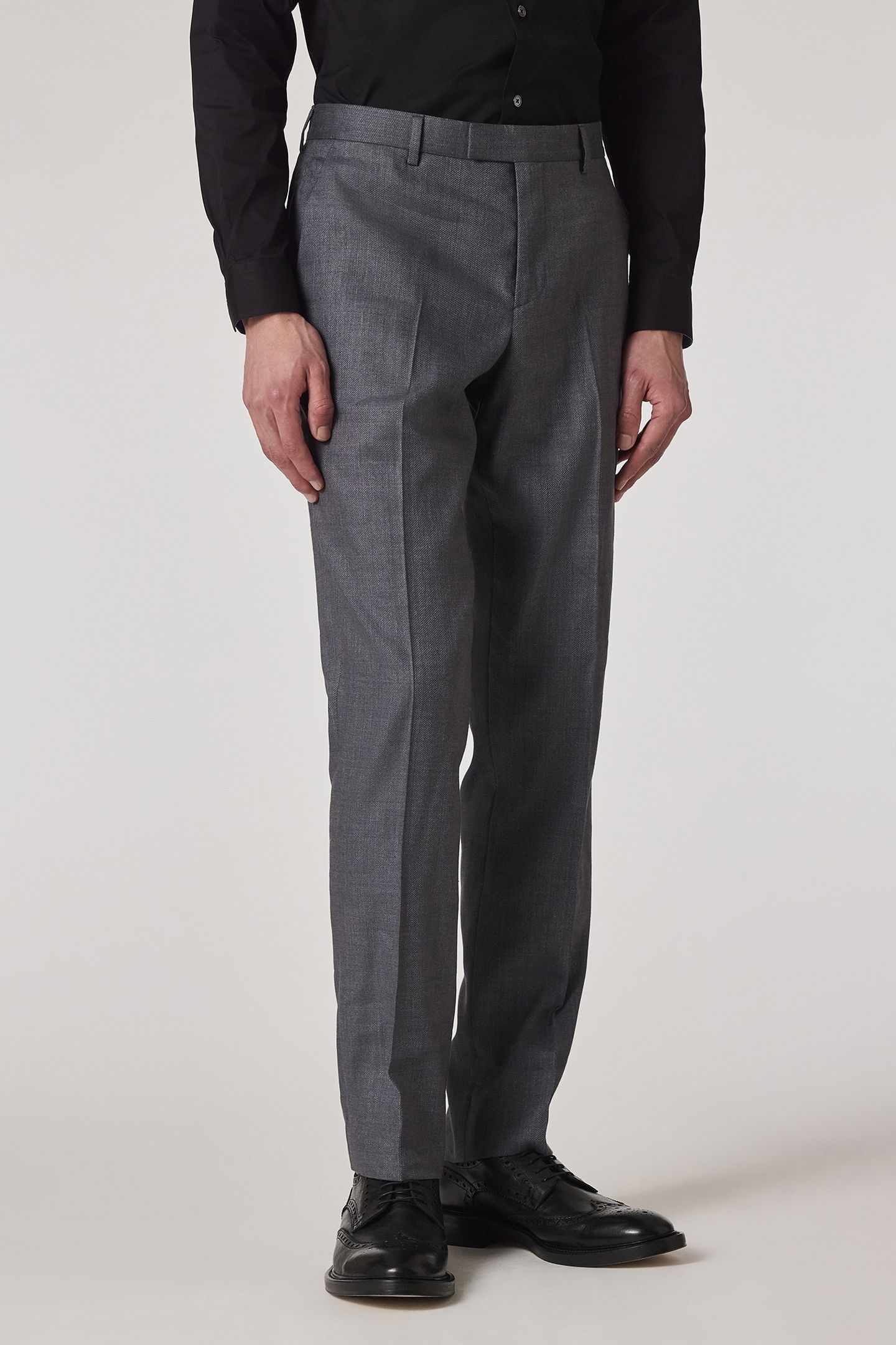 MENS SLIM FIT TROUSER GREY MELANGE 1