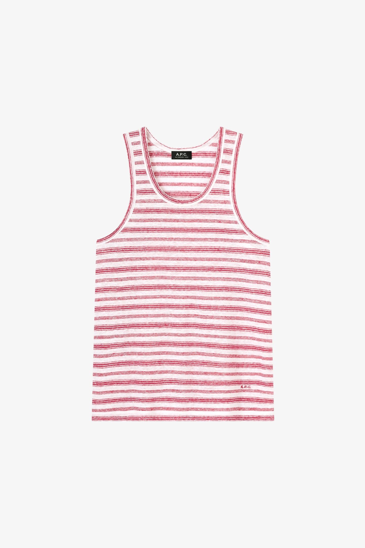 TOP LOOSE-FIT SLEEVELESS STRIPED RED 2