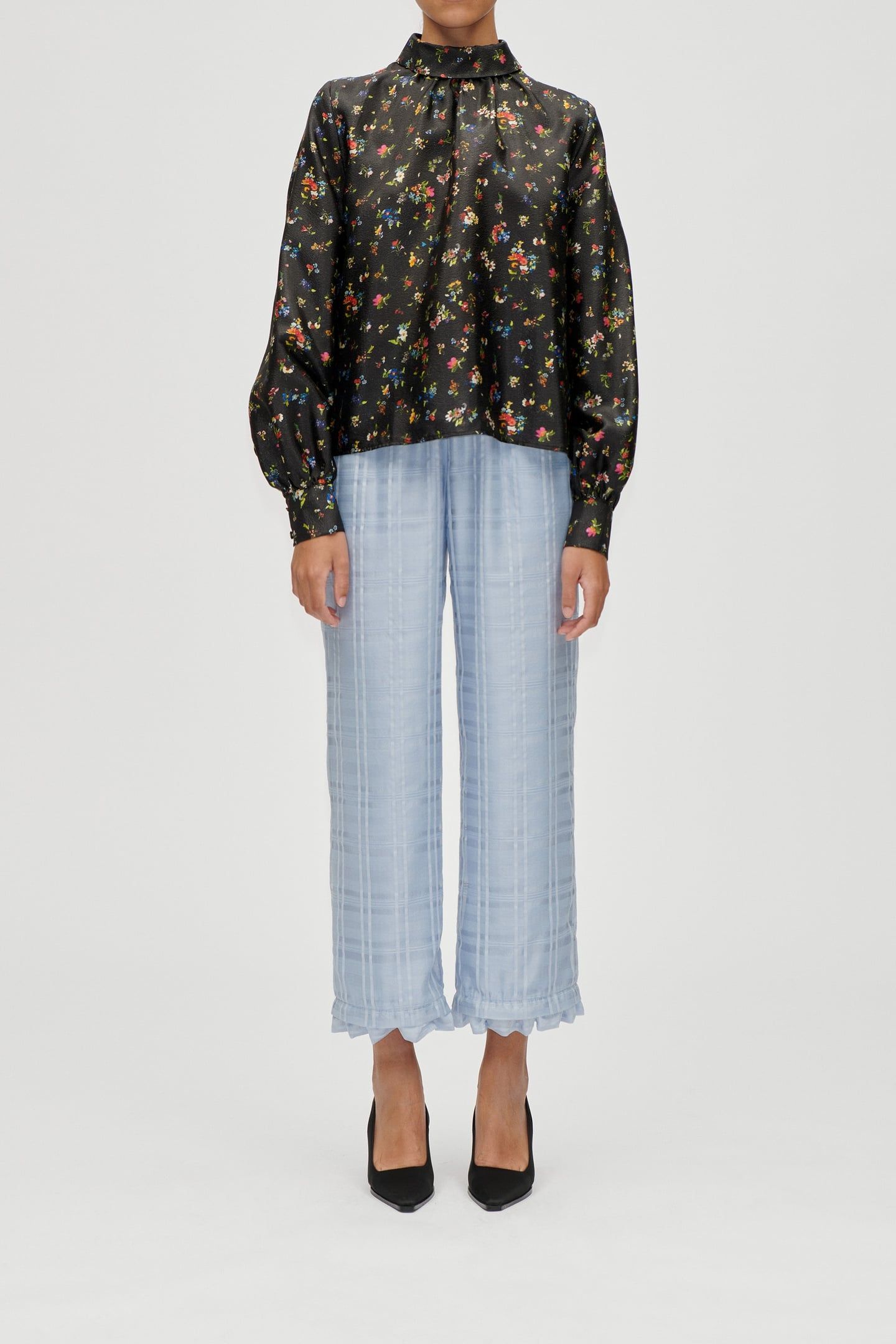 GATHERED LONG SLEEVE TOP MAGNOLIA GARDEN 1
