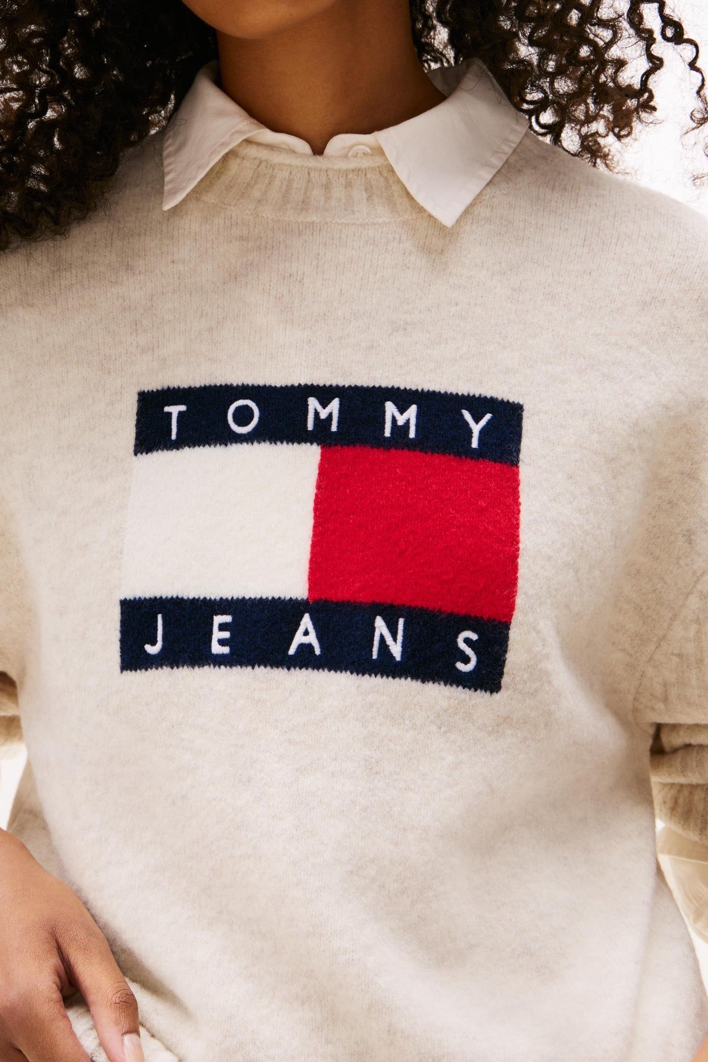 TJW MELANGE FLAG SWEATER ANCIENT WHITE HEATHER 5