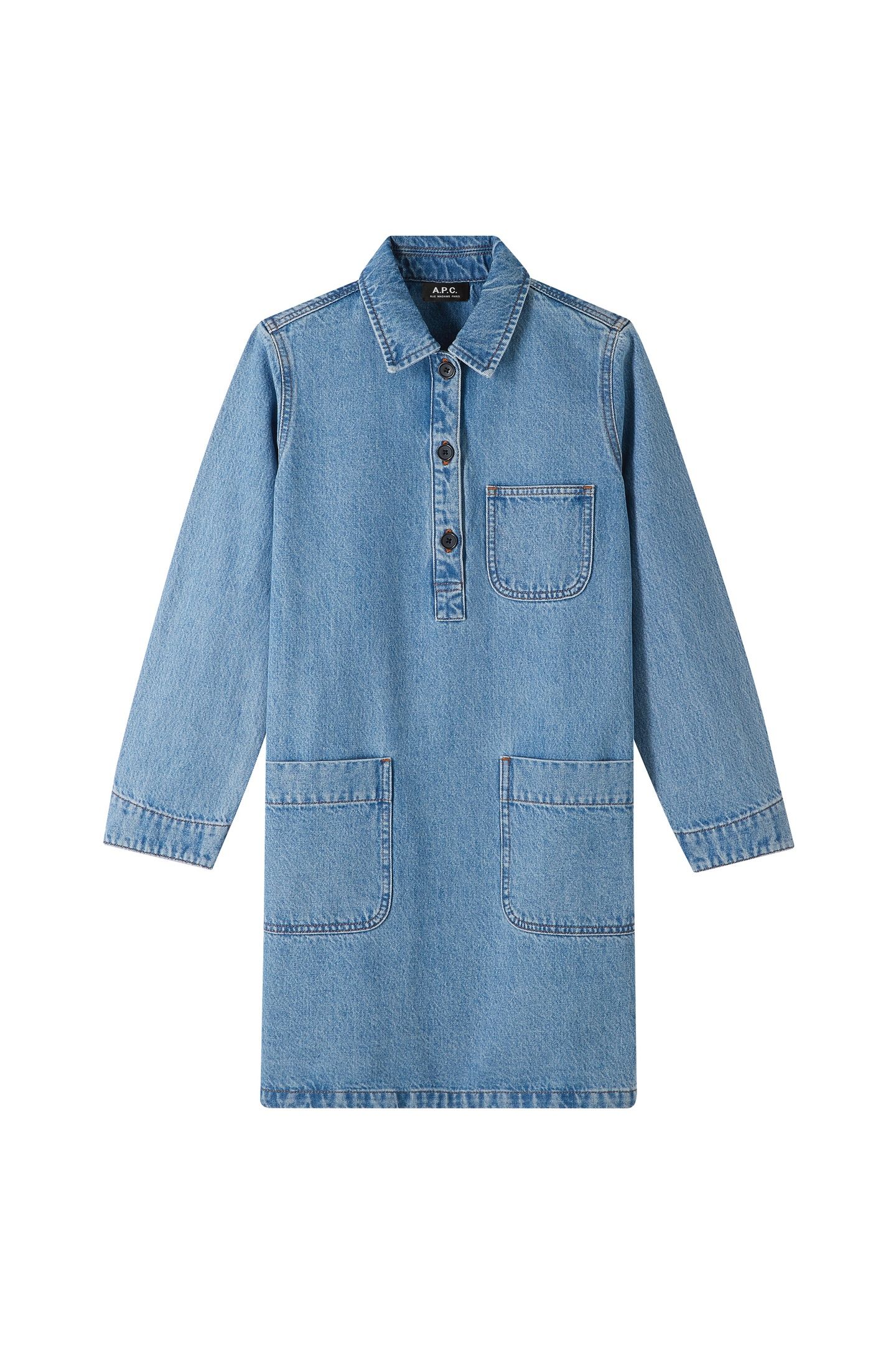 DRESS AURELIA WASHED INDIGO 1