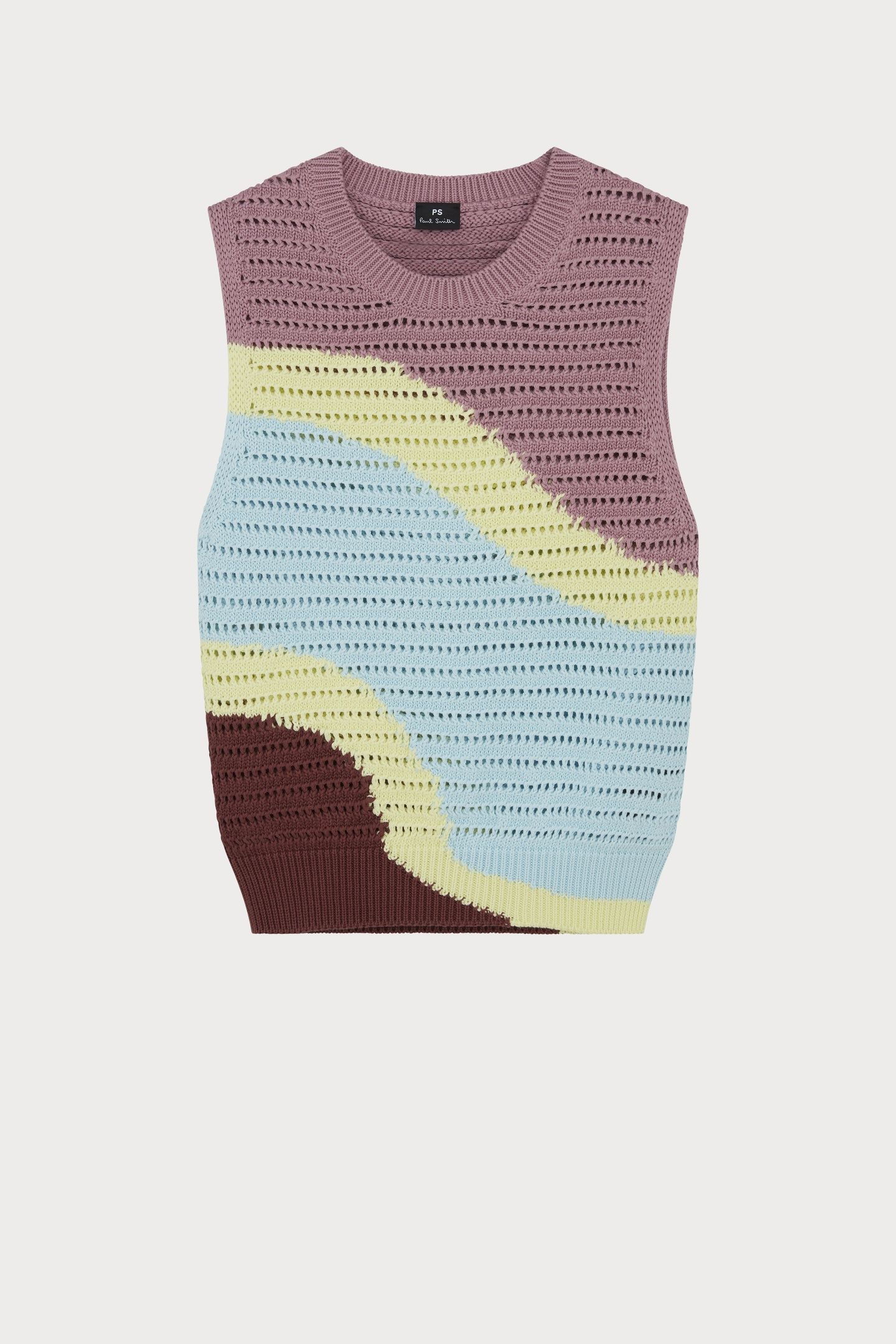 WOMENS KNITTED VEST MAUVE 1