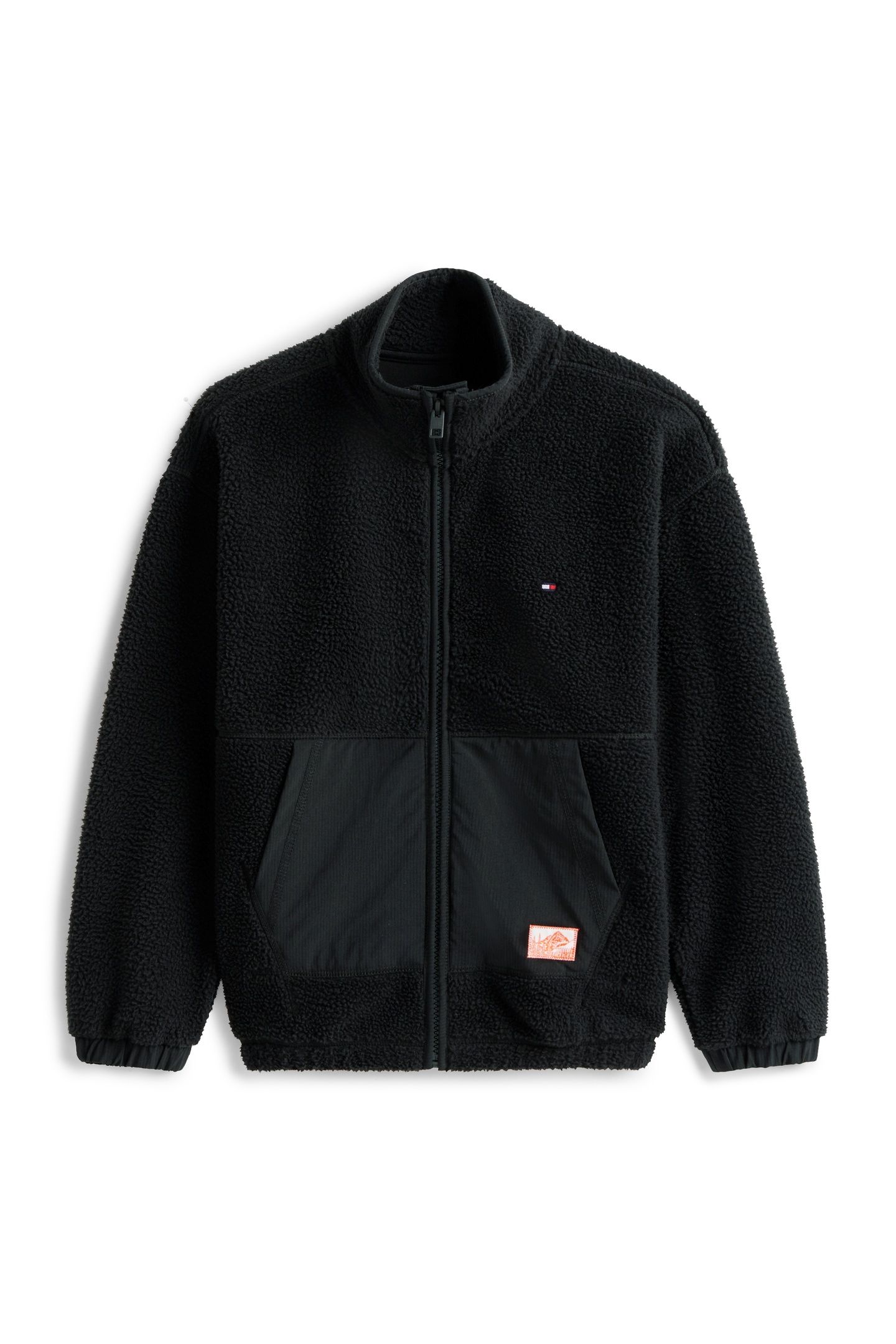 BOYS FABRIC MIX FLEECE ZIP BLACK 4