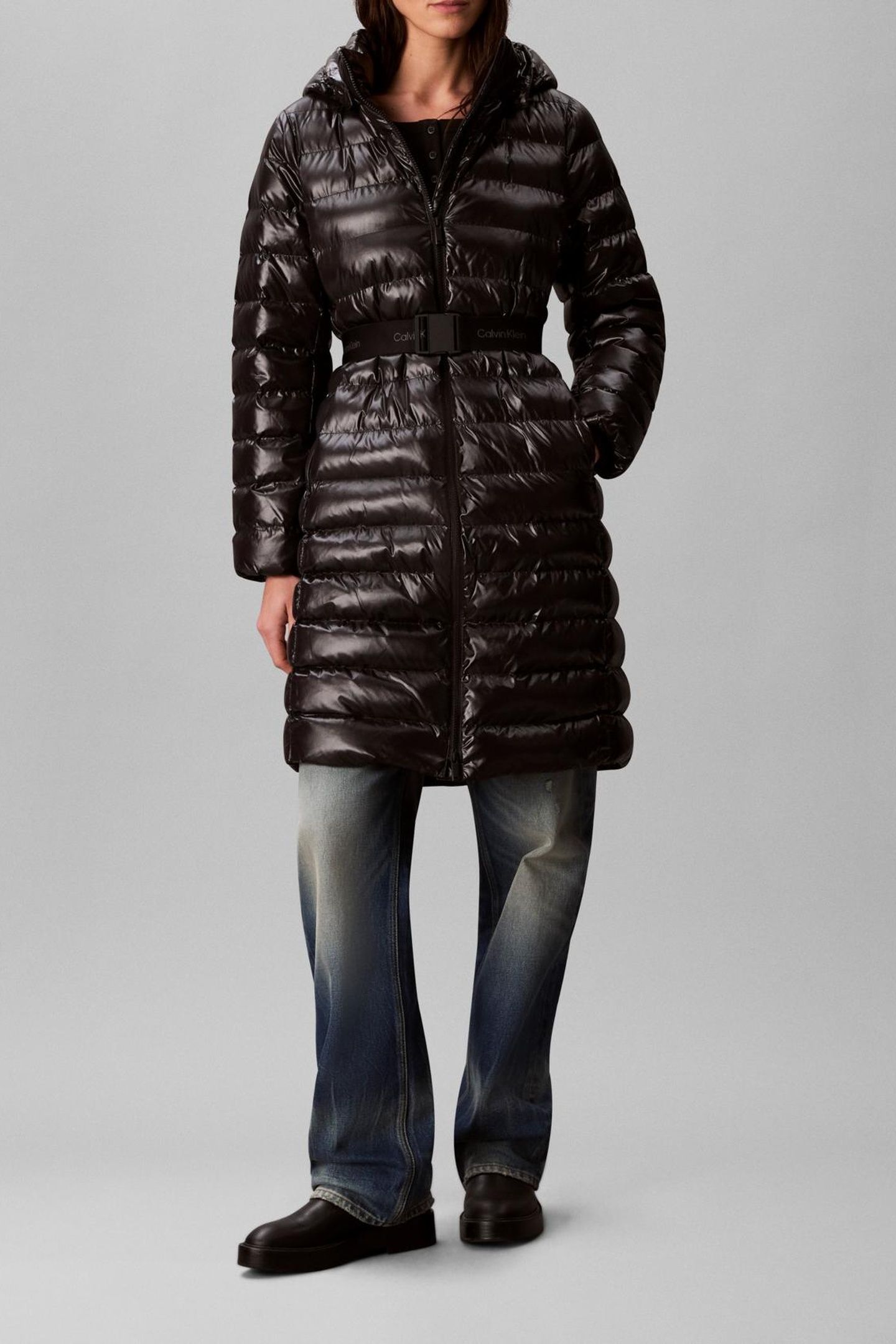 BELTED LIGHTWEIGHT COAT BLACK 1
