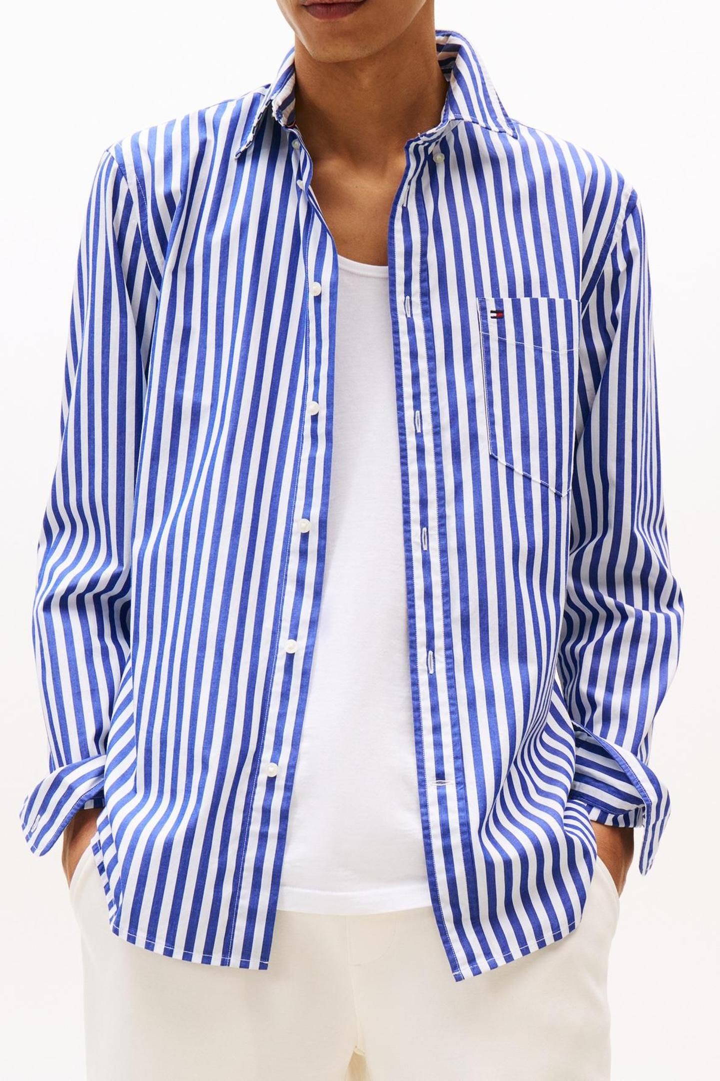 FLEX POPLIN BOLD SHIRT WEDGE BLUE/STRIPE 4
