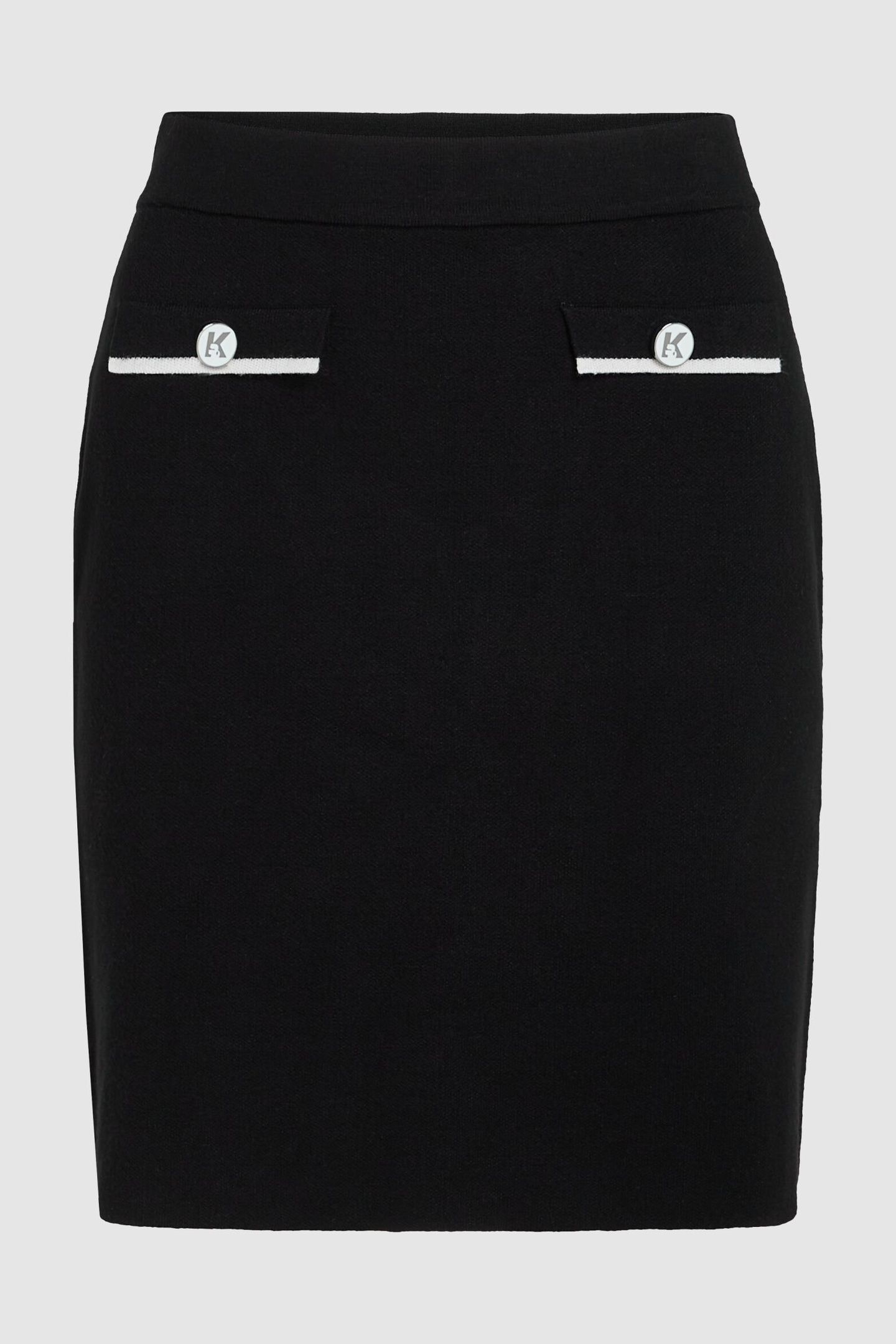 FANCY BUTTONS KNIT SKIRT BLACK 1