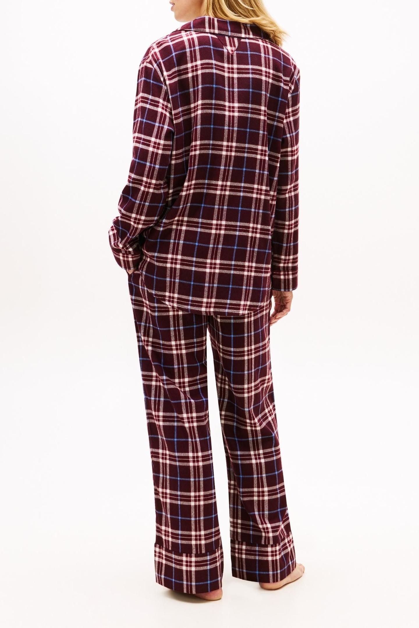 LS FLANNEL SHIRT PJ SET TARTAN REIKER BURGUNDY 2
