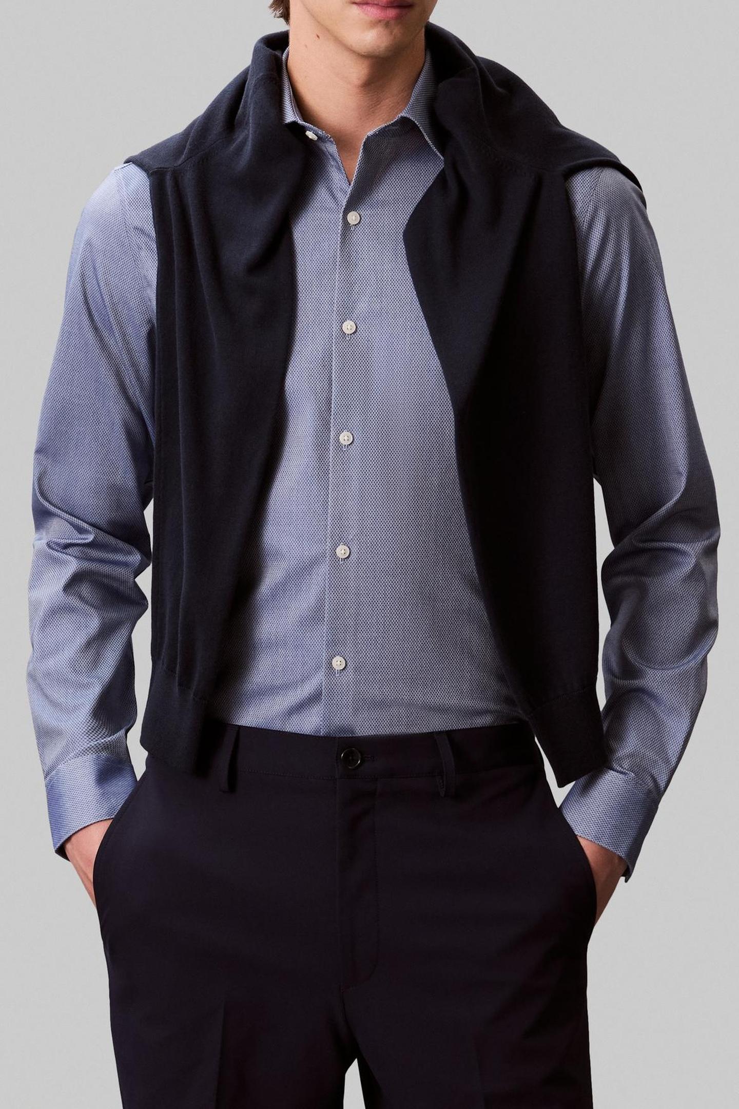 SLIM STR COLLAR SHIRT NAVY 4