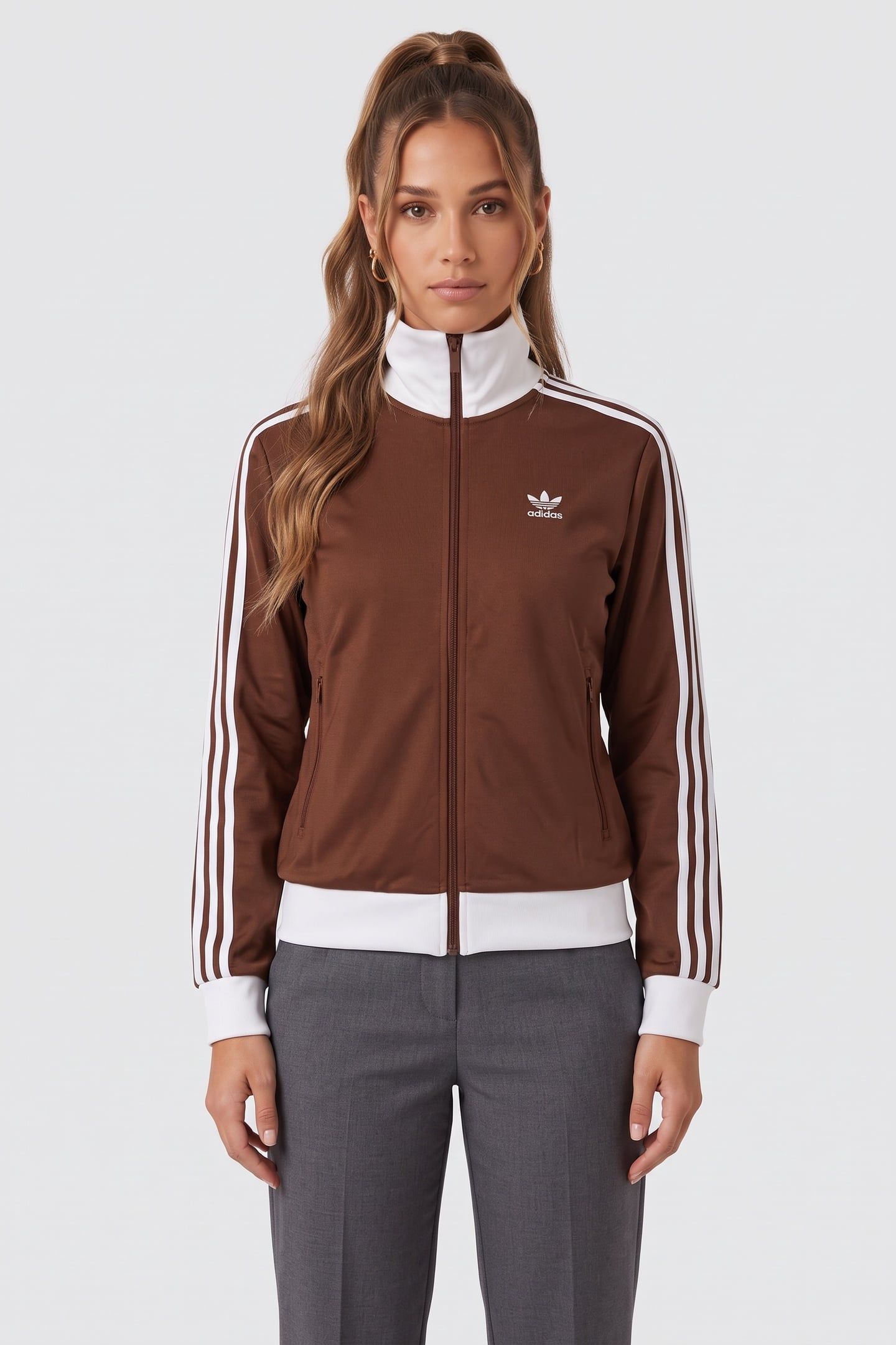 UNISEX CLASSIC TRACK TOP PRELOVED BROWN 2
