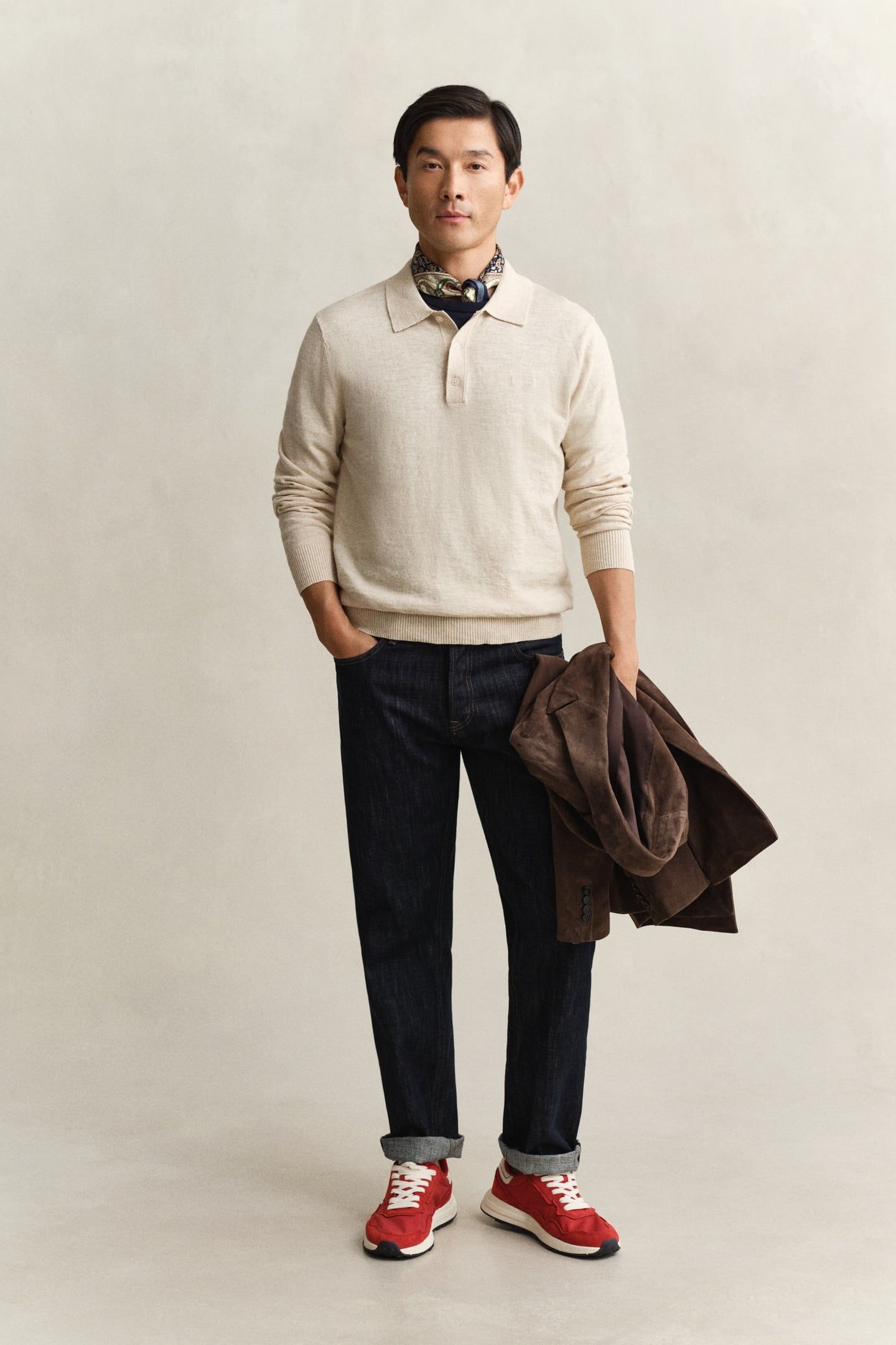SLUB COTTON LINEN POLO SEED MELANGE 3