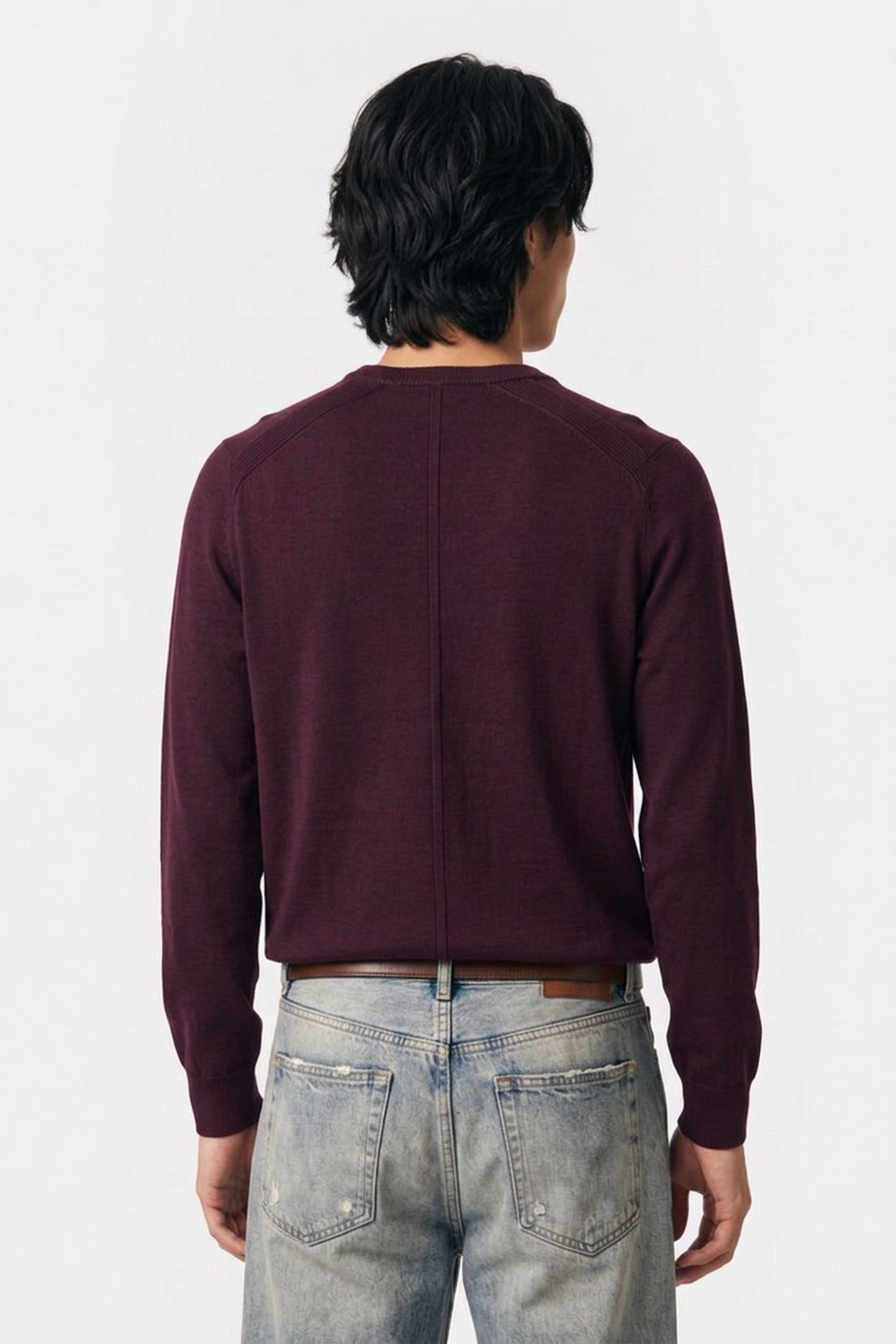 LS SNOWY TECH KNIT CREWNECK PASSION PLUM 2