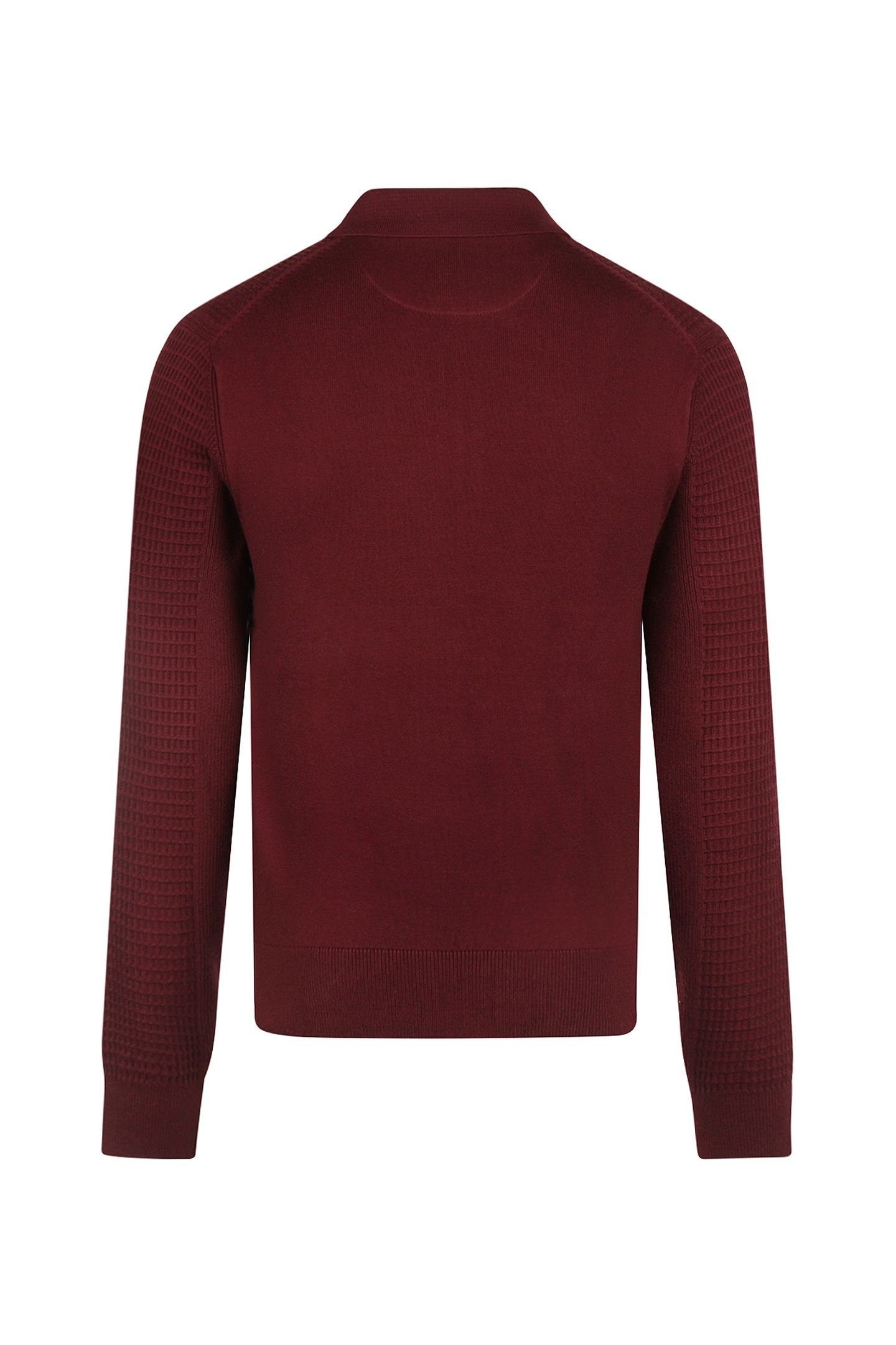 STRUCTURED POLO SWEATER BURGUNDY 2
