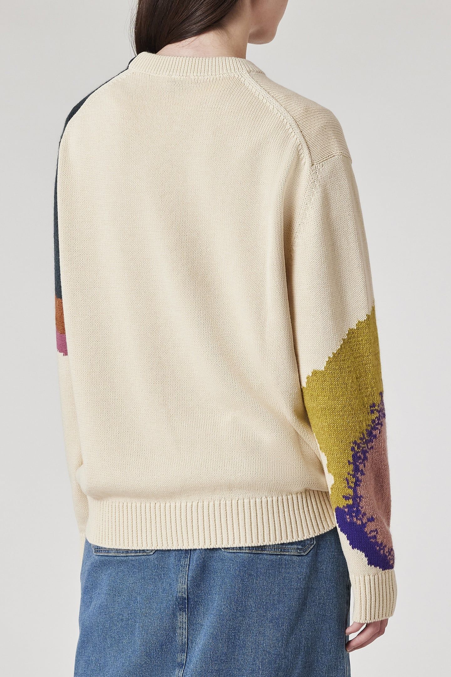 WOMENS KNITTED SWEATER CREW NECK IVORY 4