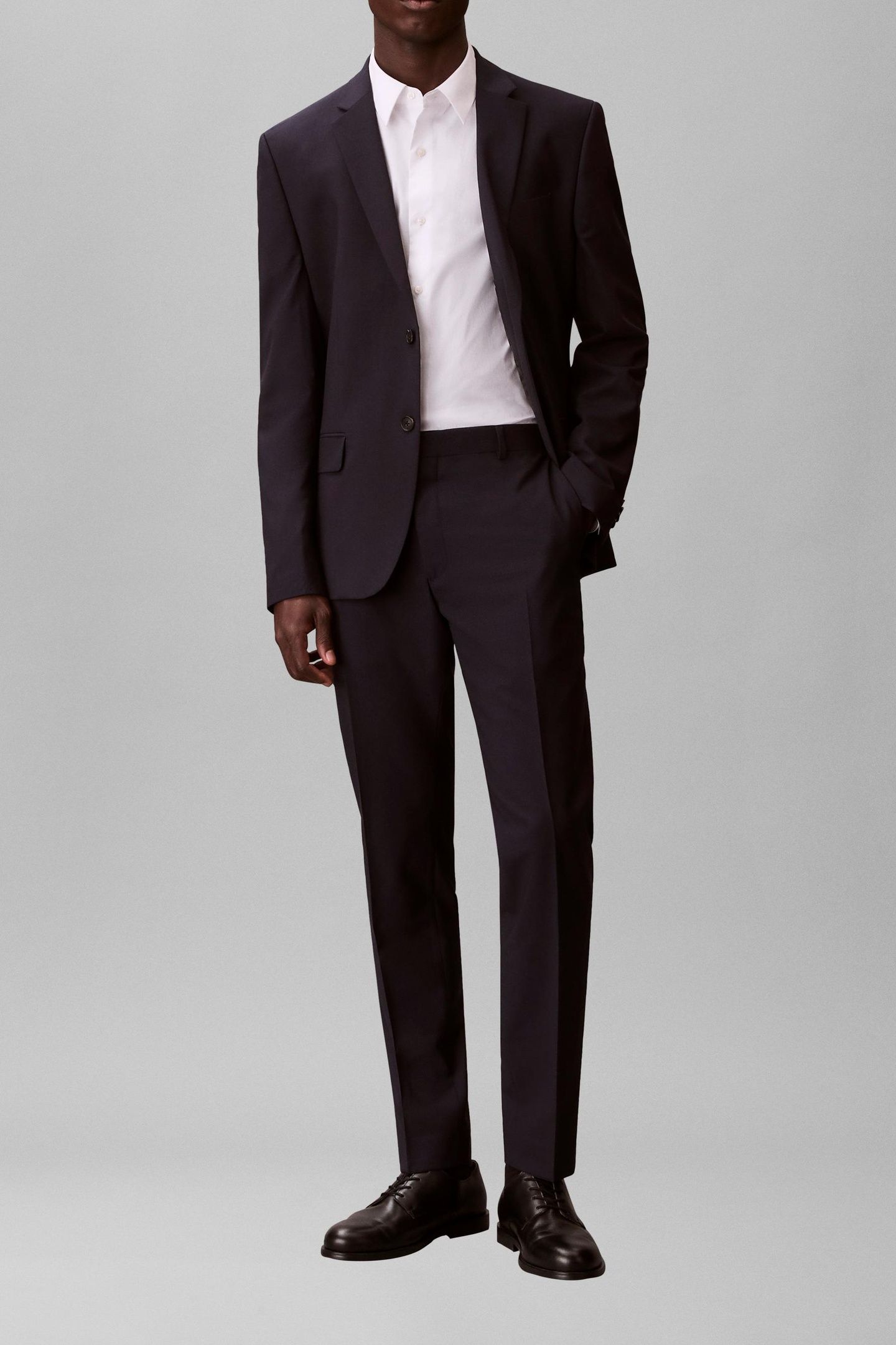 ITALIAN WOOL BLEND TROUSERS DARK SAPPHIRE 3