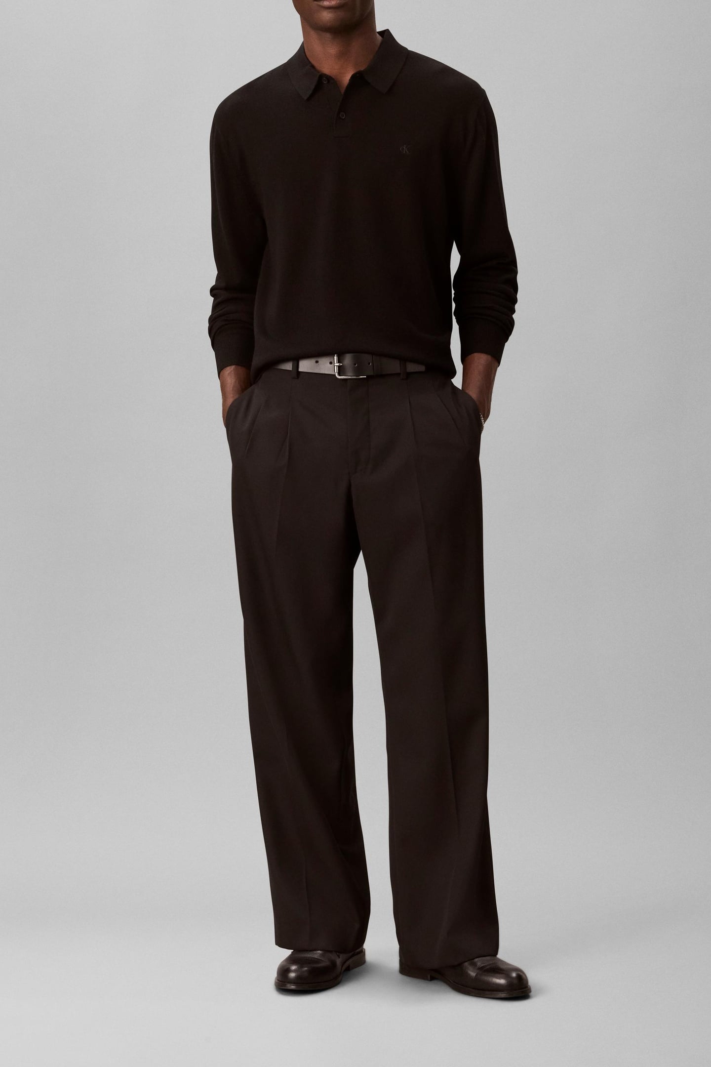 LS 100% MERINO POLO BLACK 3
