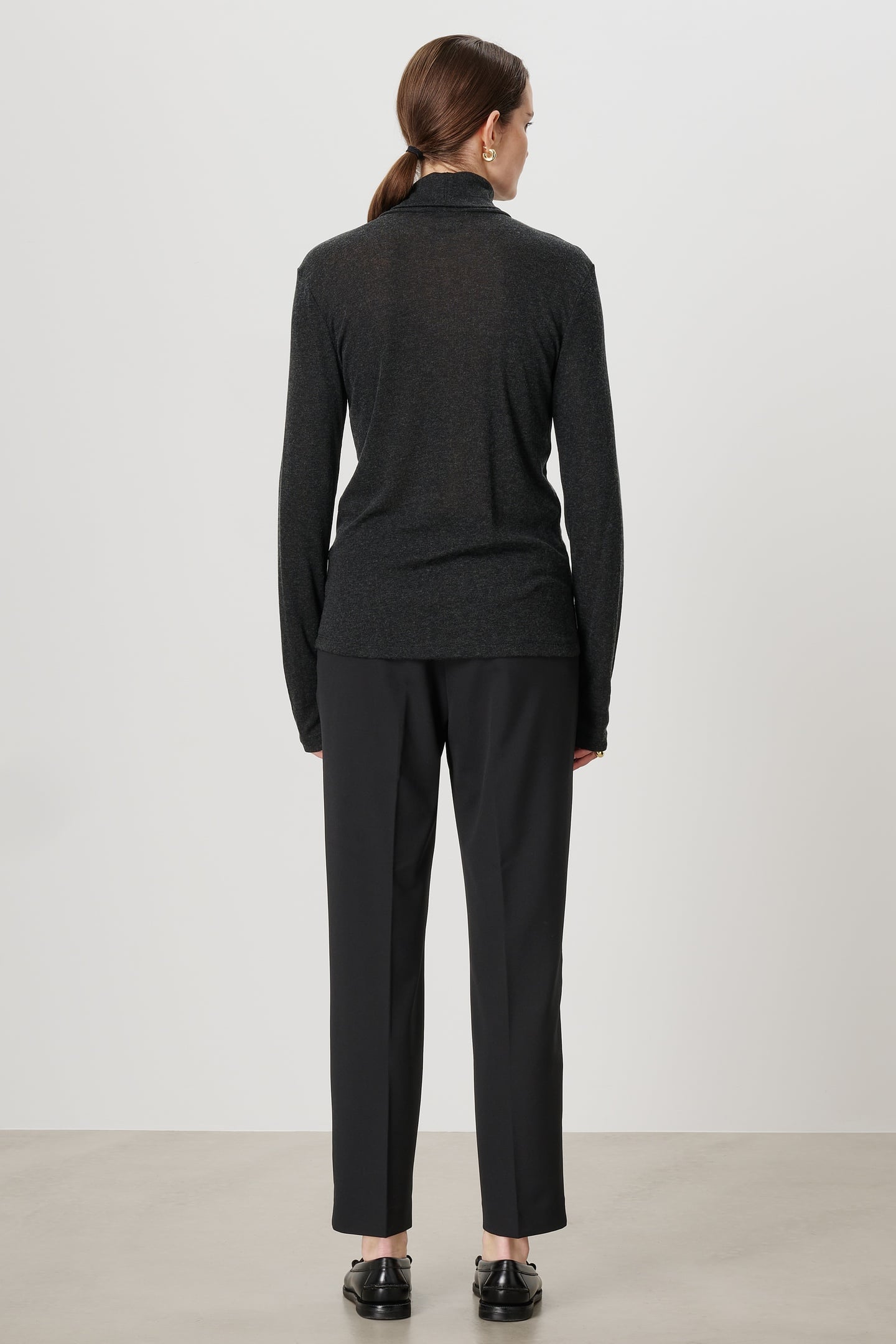 PALMER ROLL NECK TOP CHARCOAL 4