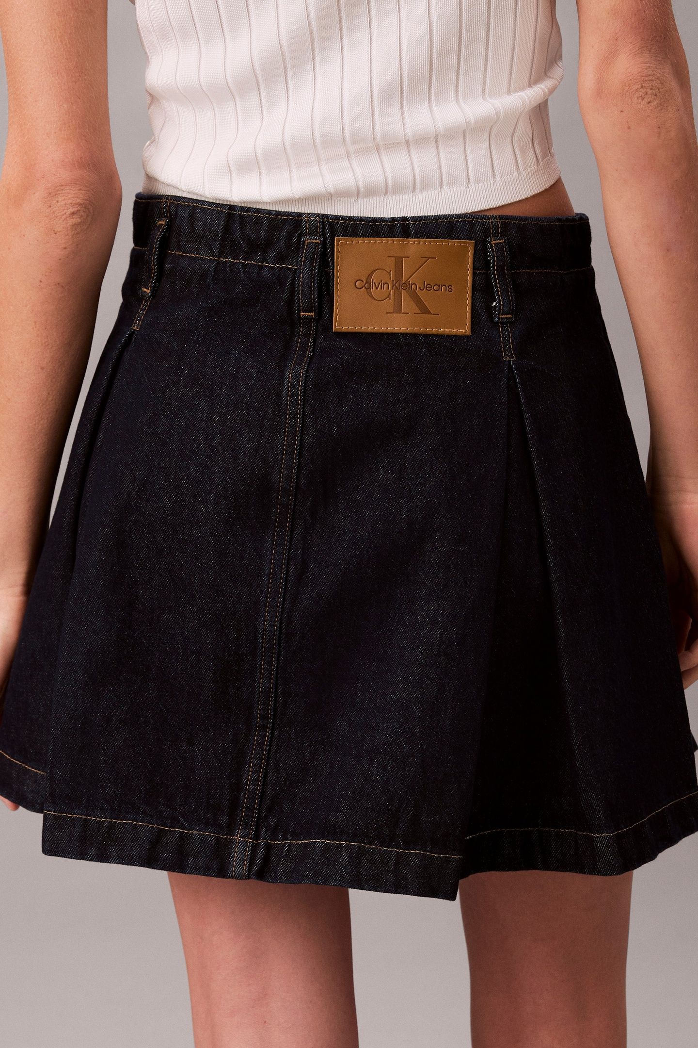 PLEATED DENIM SKIRT CLASSIC RINSE 4