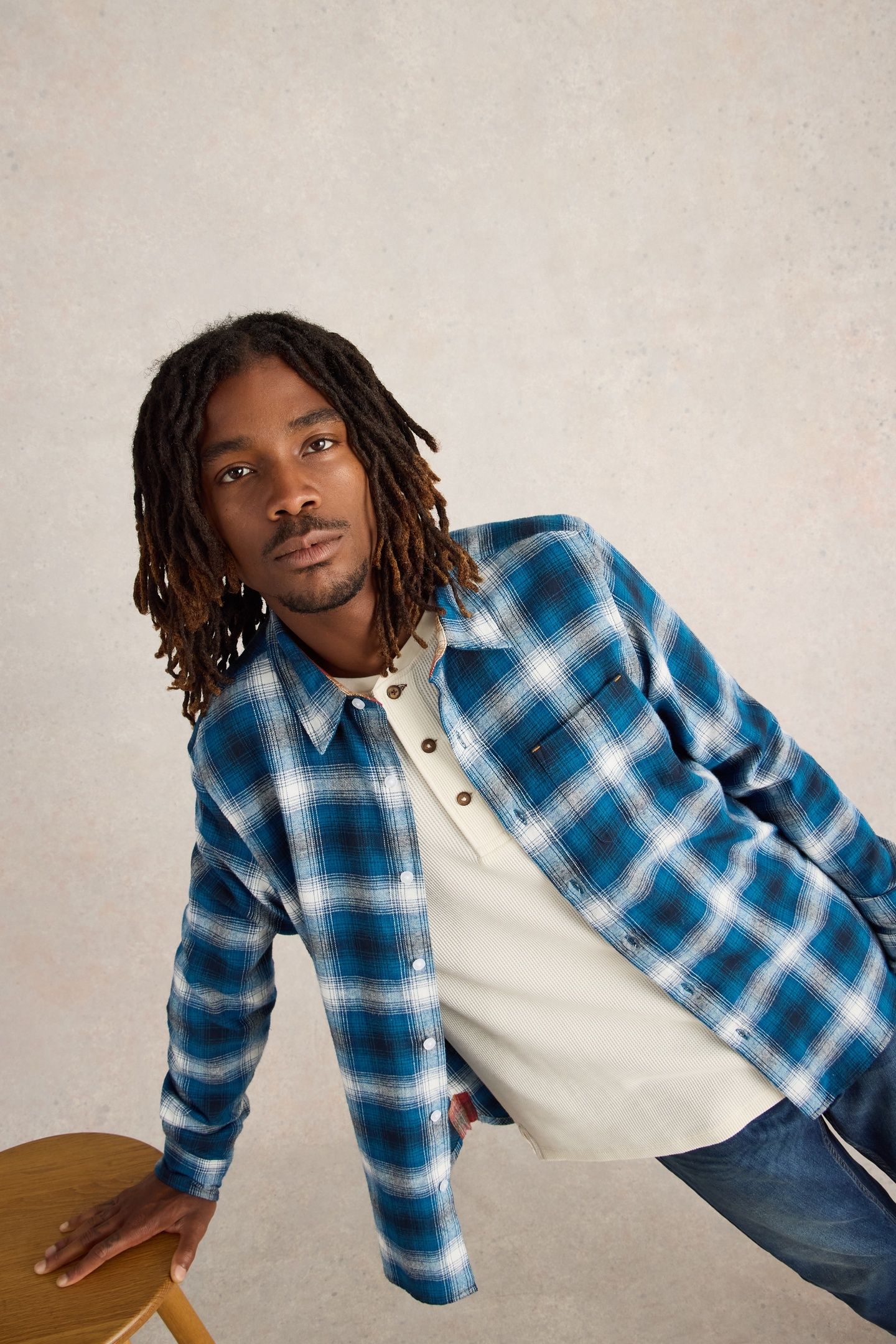 MOXLEY FLANNEL CHECK SHIRT BLUE MULTI 6