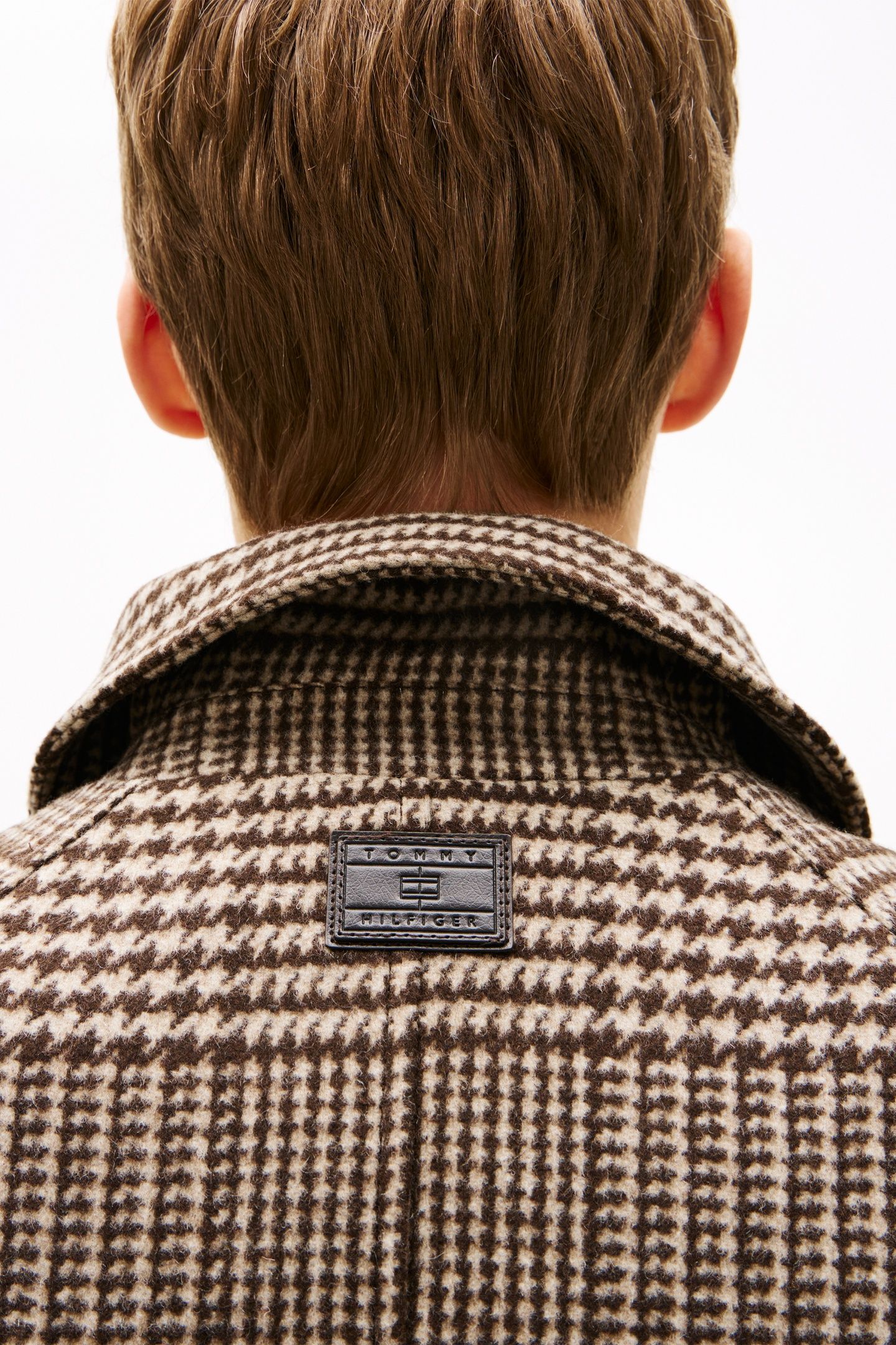 WOOL CHECK COAT BROWN CAMEL CHECK 5