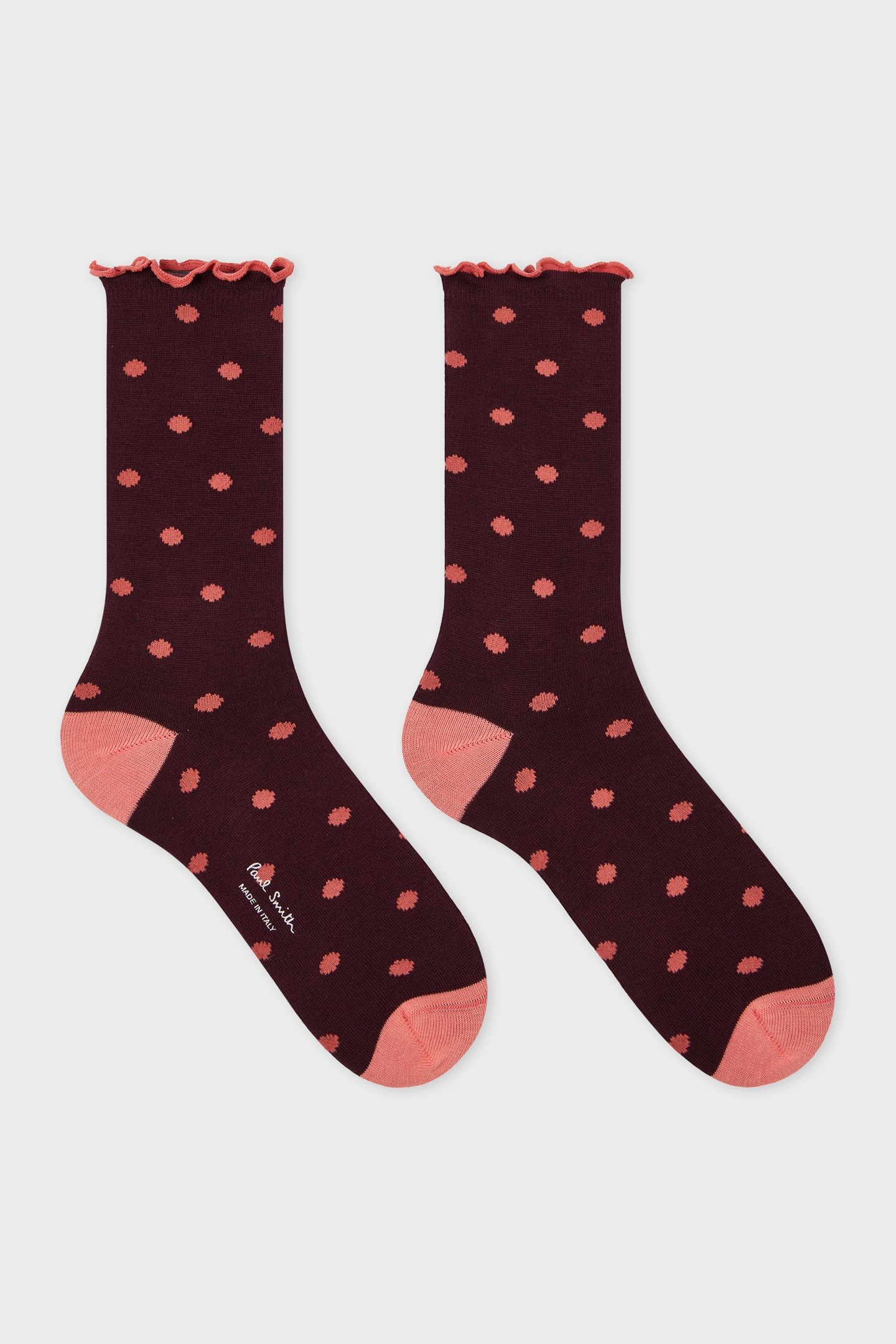 WOMEN SOCK JENNY POLKA BURGUNDY/ BORDE 2