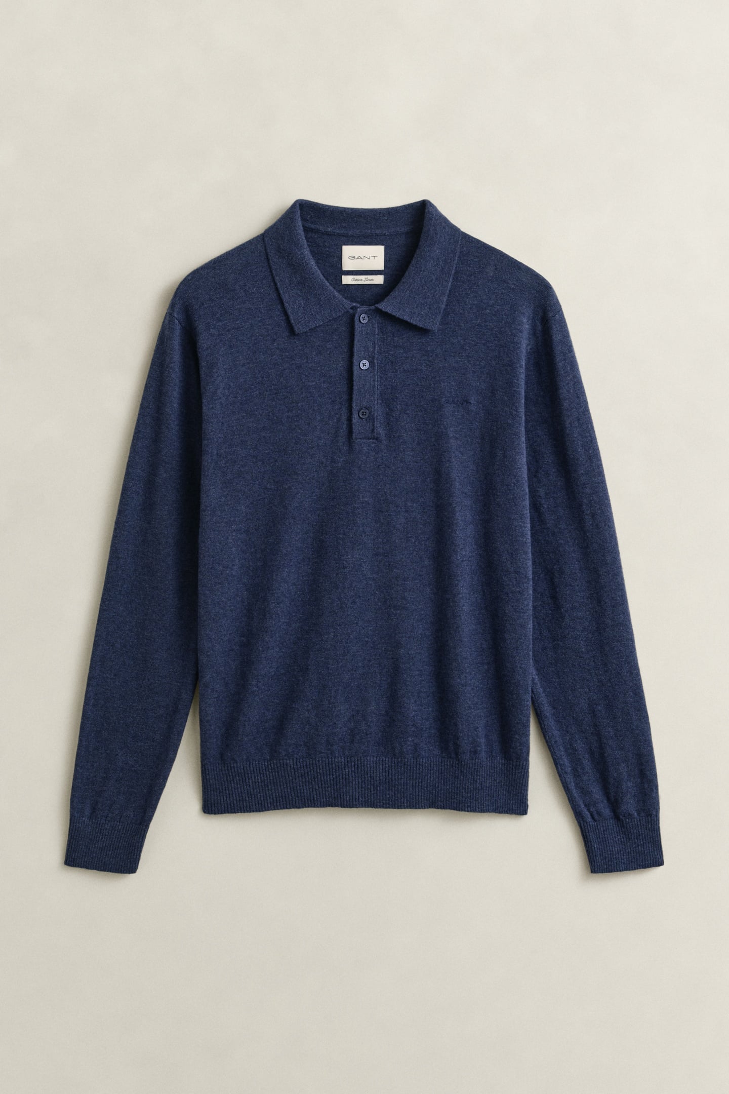 SLUB COTTON LINEN POLO DARK INDIGO MELANGE 4