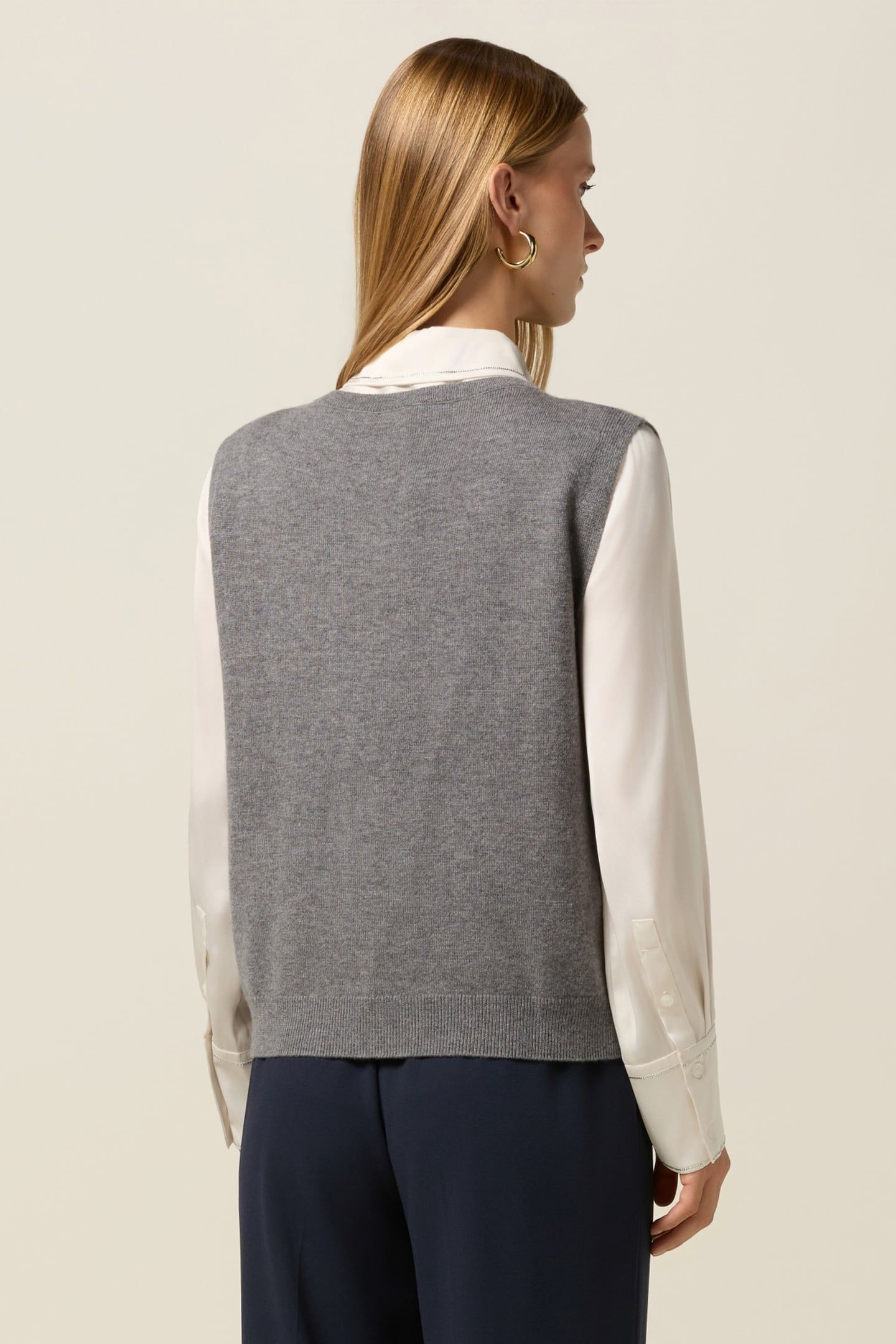 WOOL AND CASHMERE CARDIGAN WITH BUTTONS GREY 4