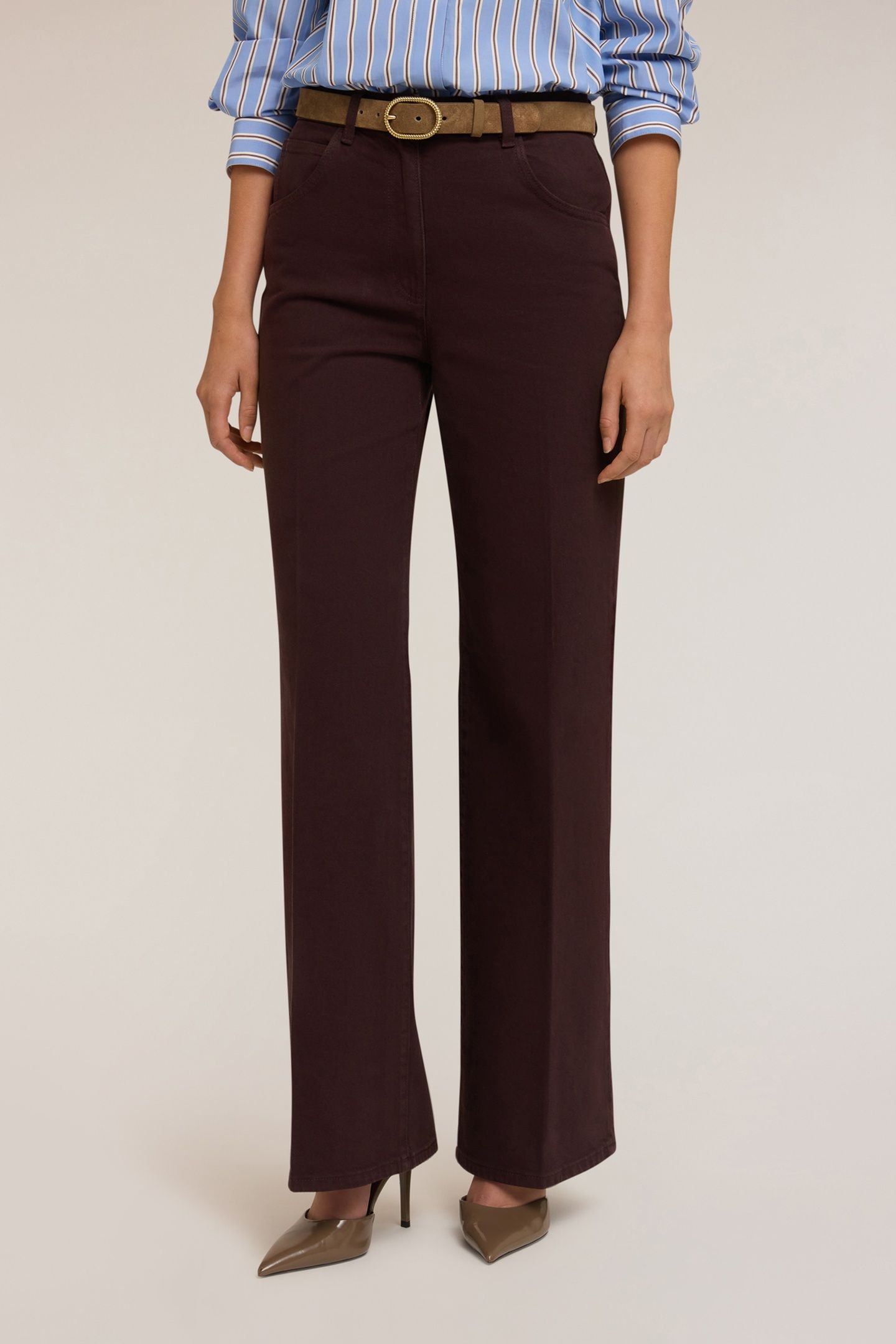 COTTON PALAZZO PANTS BROWN 1