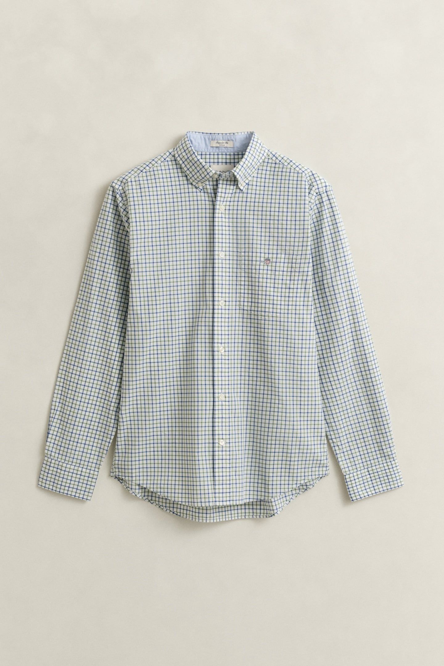 REG CLASSIC POPLIN CHECK HERB GREEN 4