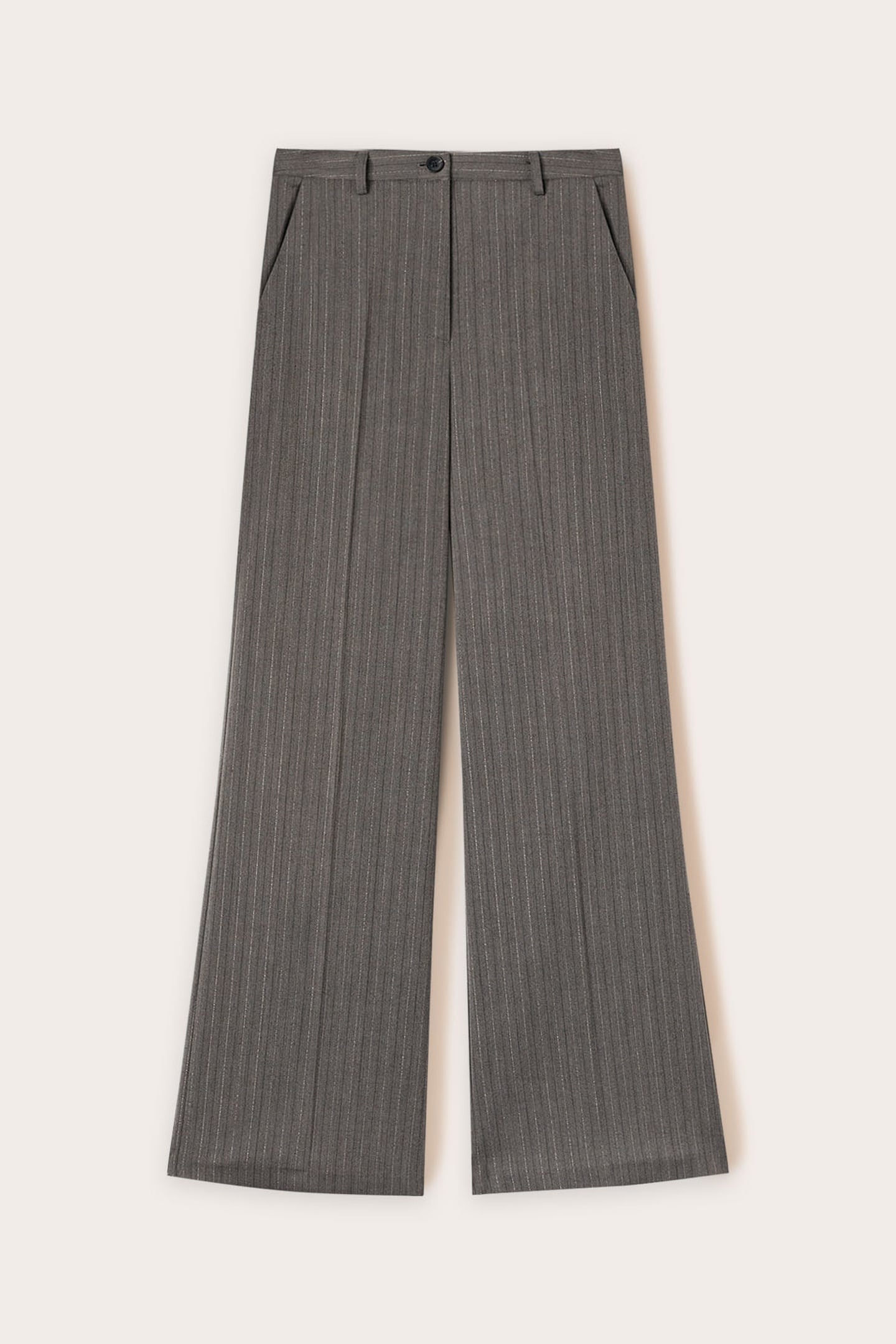 PINSTRIPED PALAZZO PANTS WITH LUREX GREY 4