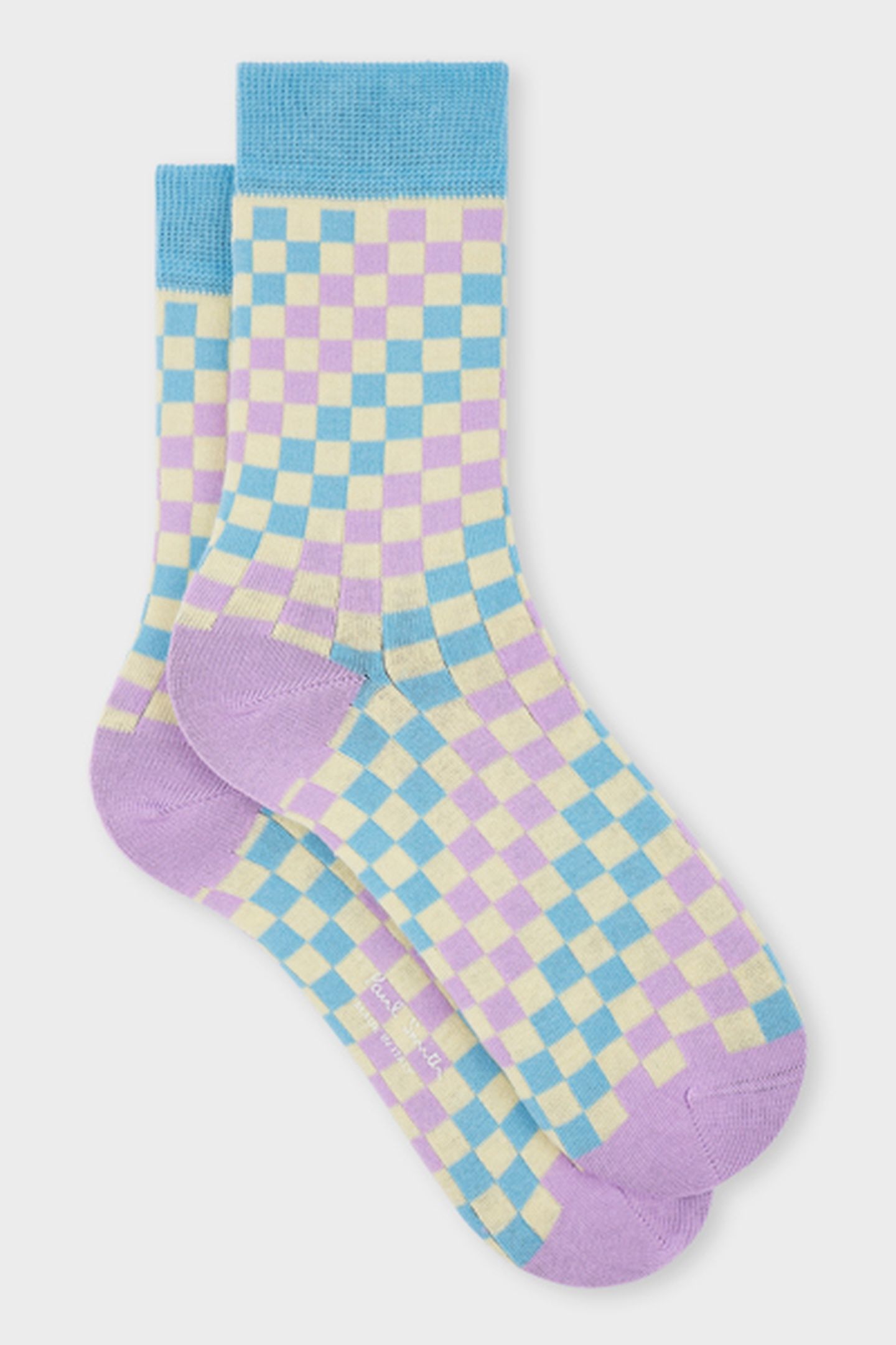 WOMEN SOCK JILL CHECK TURQUOISE 3