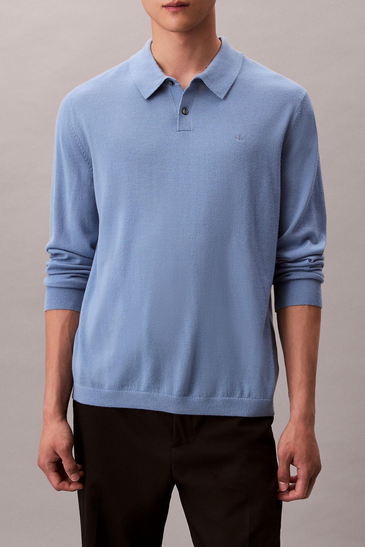 LS 100% MERINO POLO TRACK BLUE 1