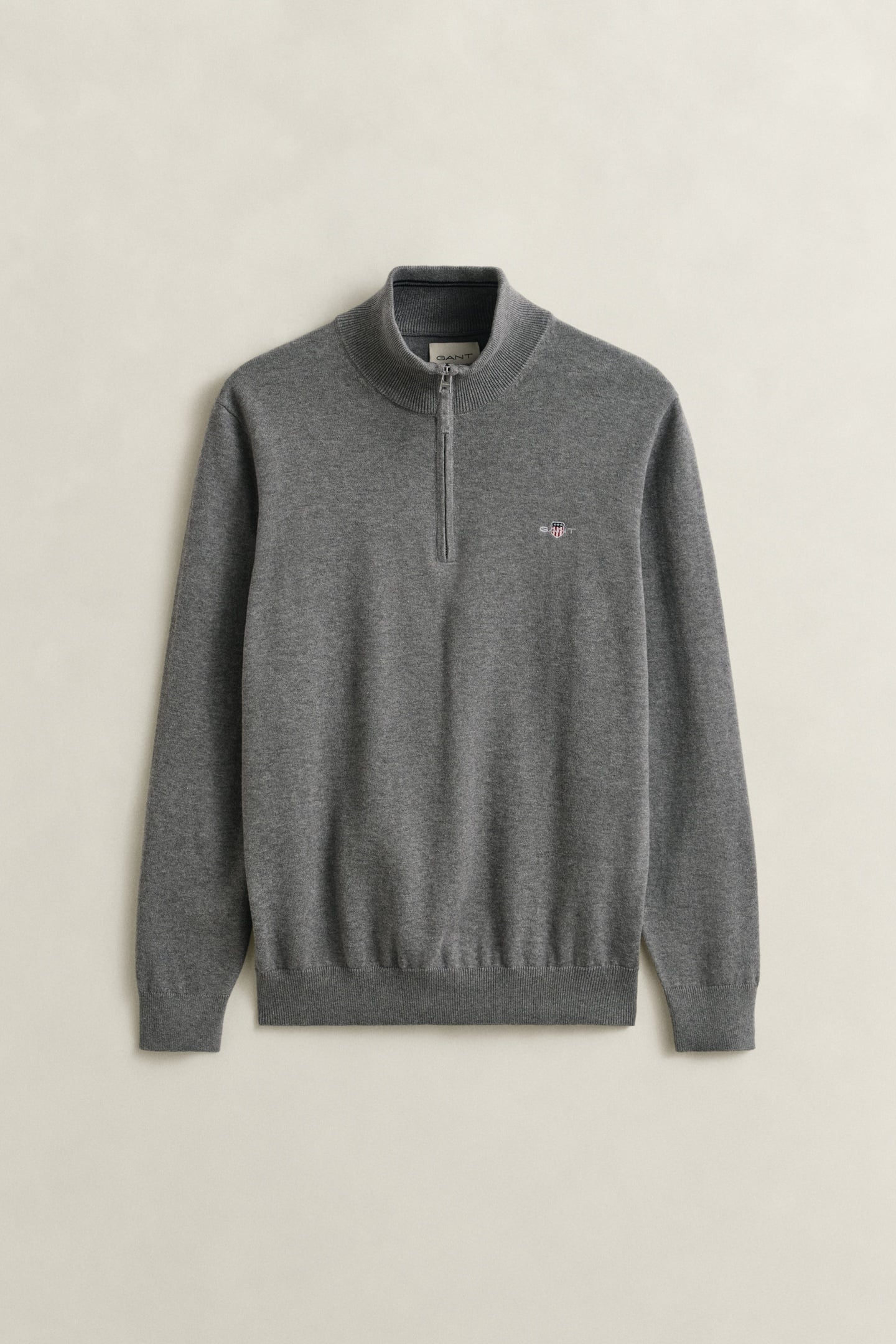CLASSIC COTTON HALF ZIP DARK GREY MELANGE 4