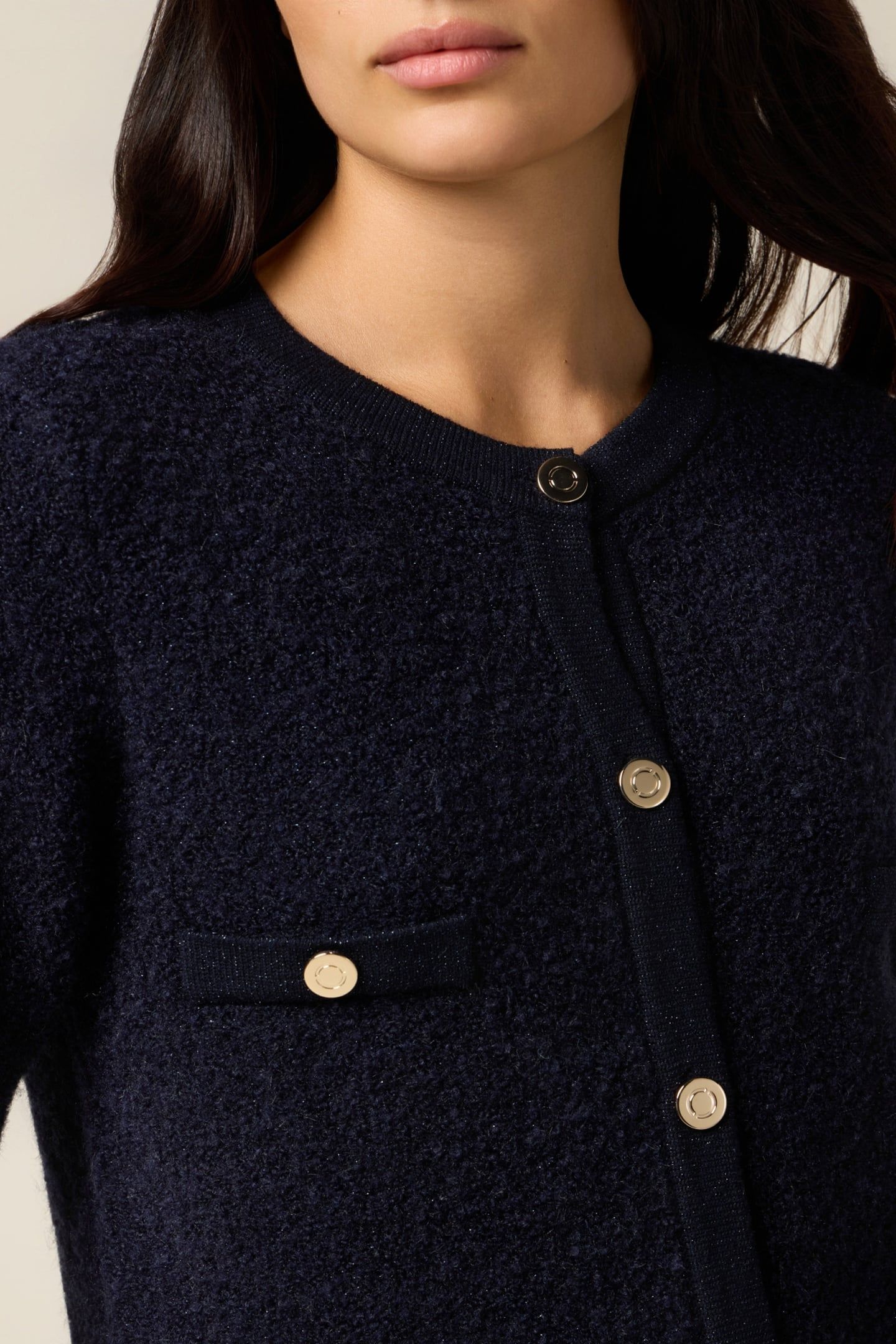 SHORT CARDIGAN WITH JACKET EFFECT BLUE 5
