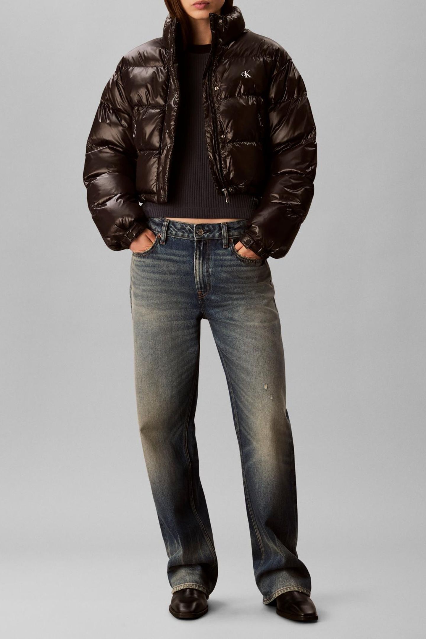 SHINE CROP PUFFER JACKET BLACK 3