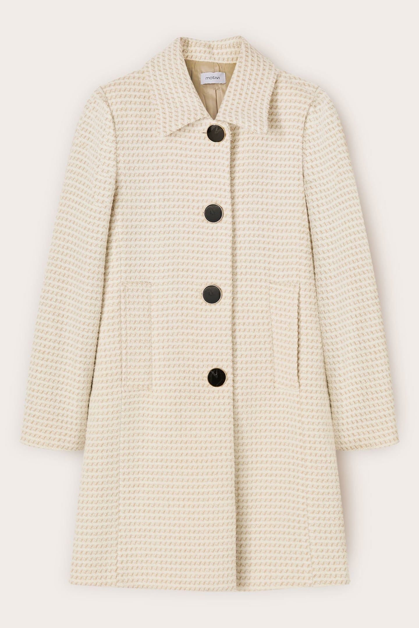 LONG JACQUARD COAT BEIGE 4