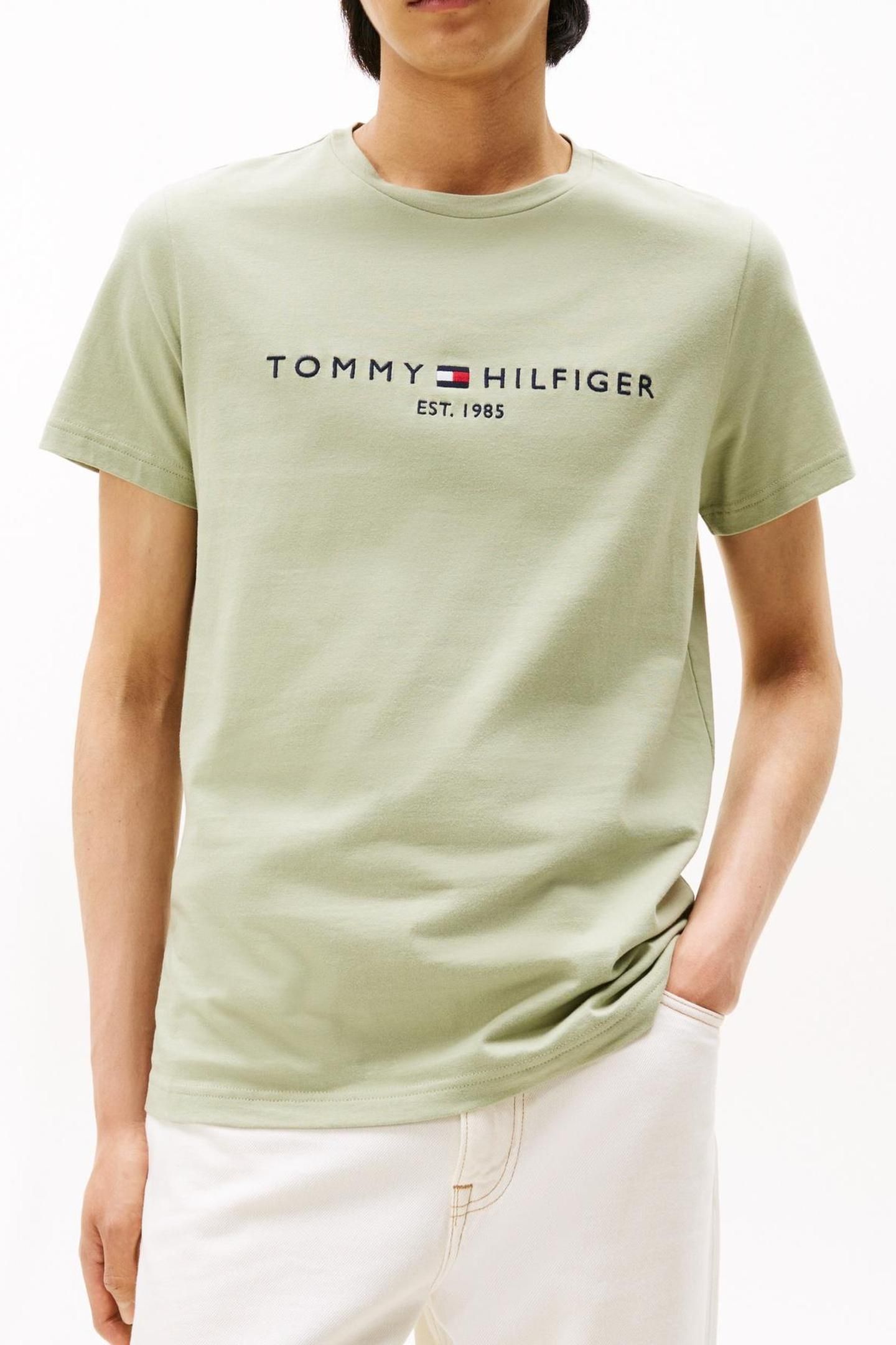 TOMMY LOGO TEE EARTH SAGE 1